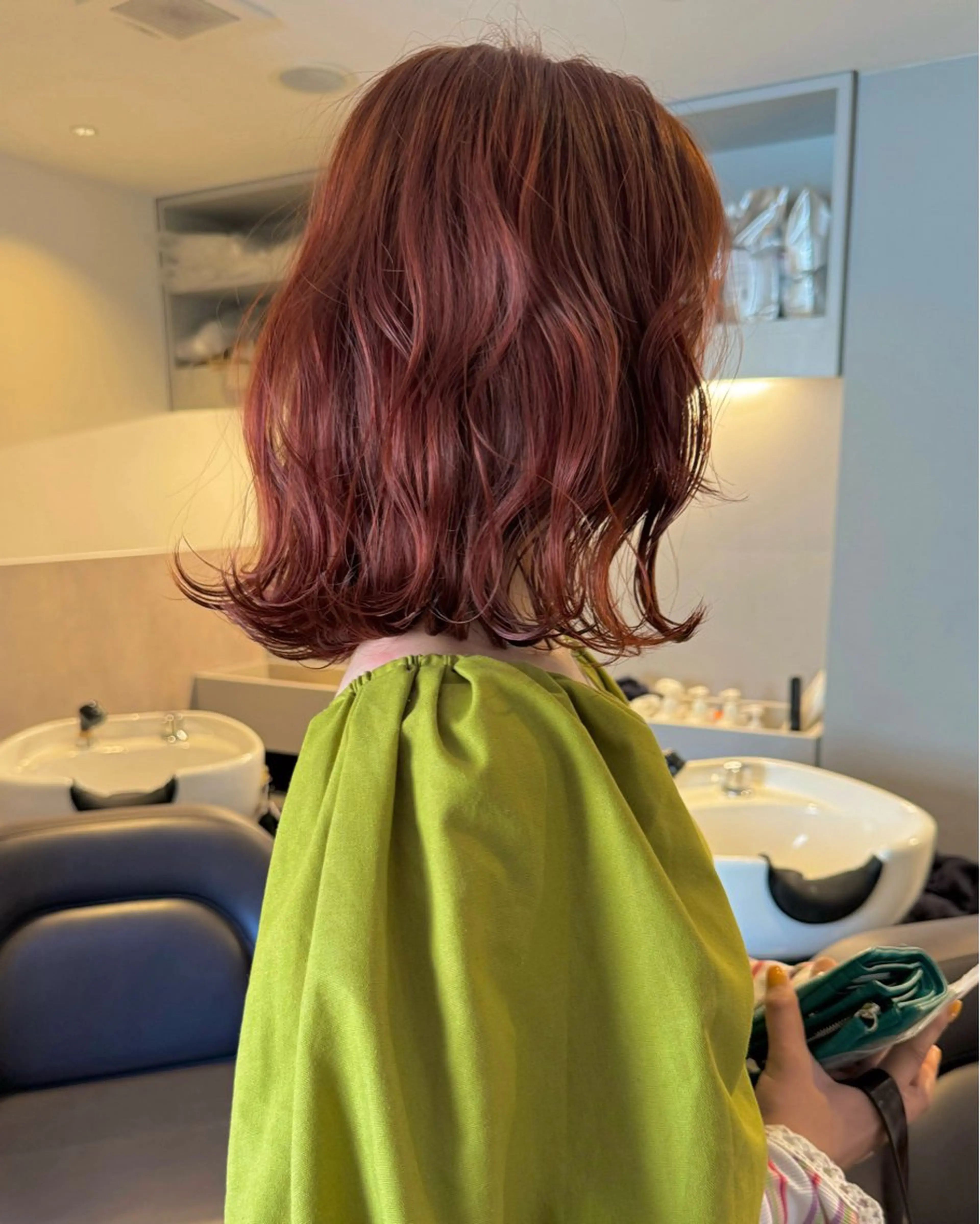 ミディアム カラー ブリーチ ブラウンカラー ダブルカラー ブリーチなしカラー オレンジ RAIMA ケアハイトーンのヘアスタイル