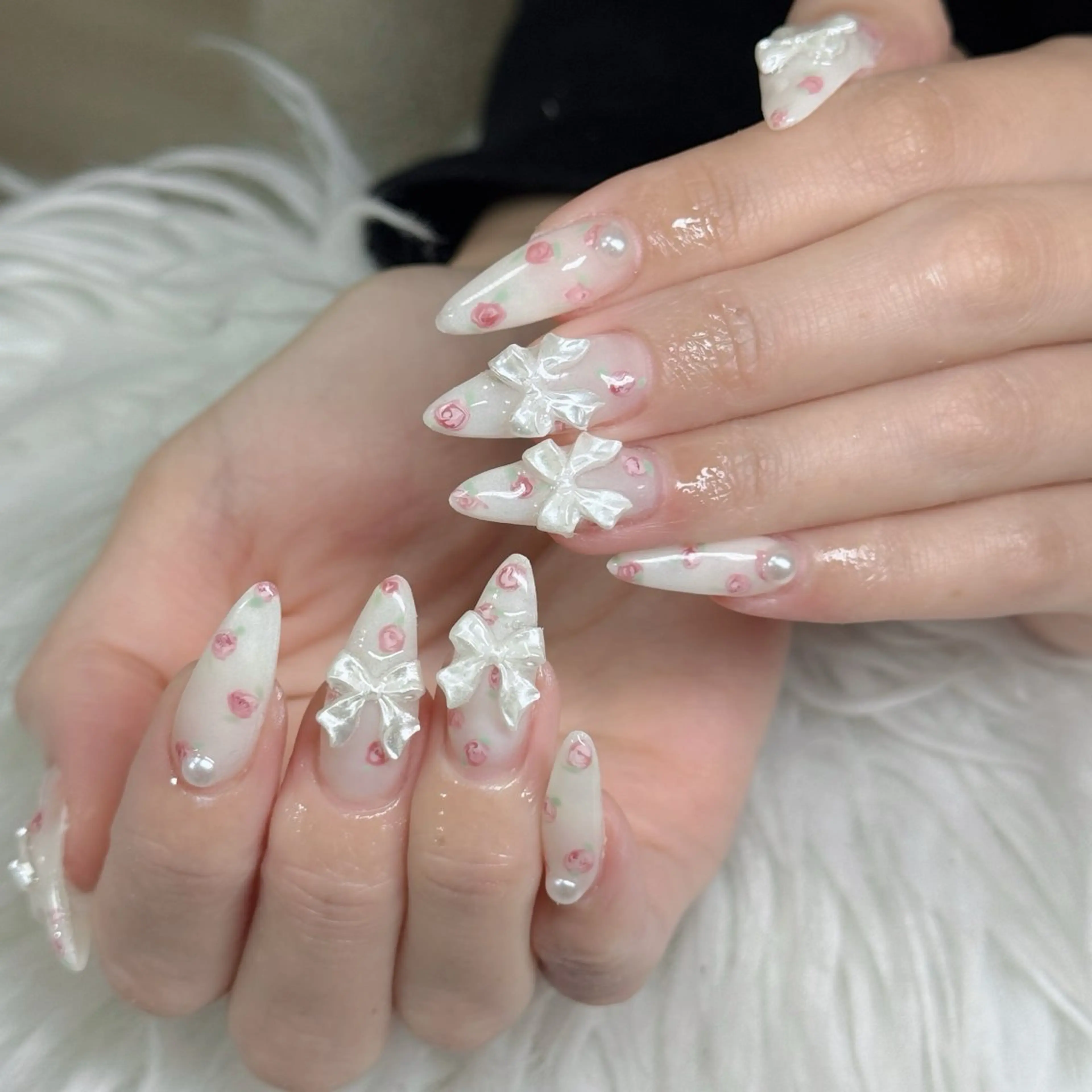ネイル フットネイル フレンチネイル グラデーション 韓国ネイル ロングネイル ハンドネイル Hani Nail Salonのネイルデザイン