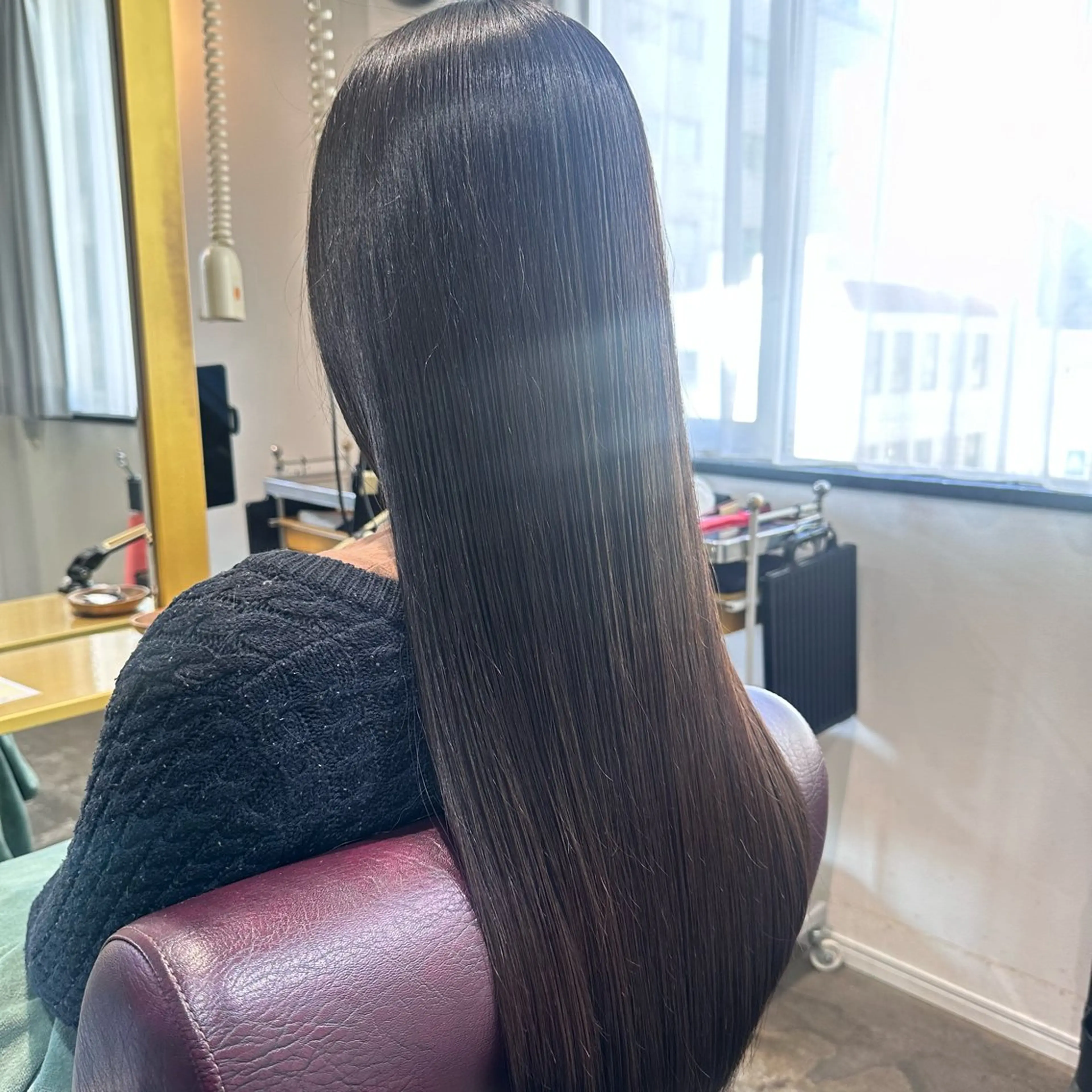 ロング 縮毛矯正 カット 縮毛矯正 Saki💛心斎橋 レイヤー/艶髪のヘアスタイル