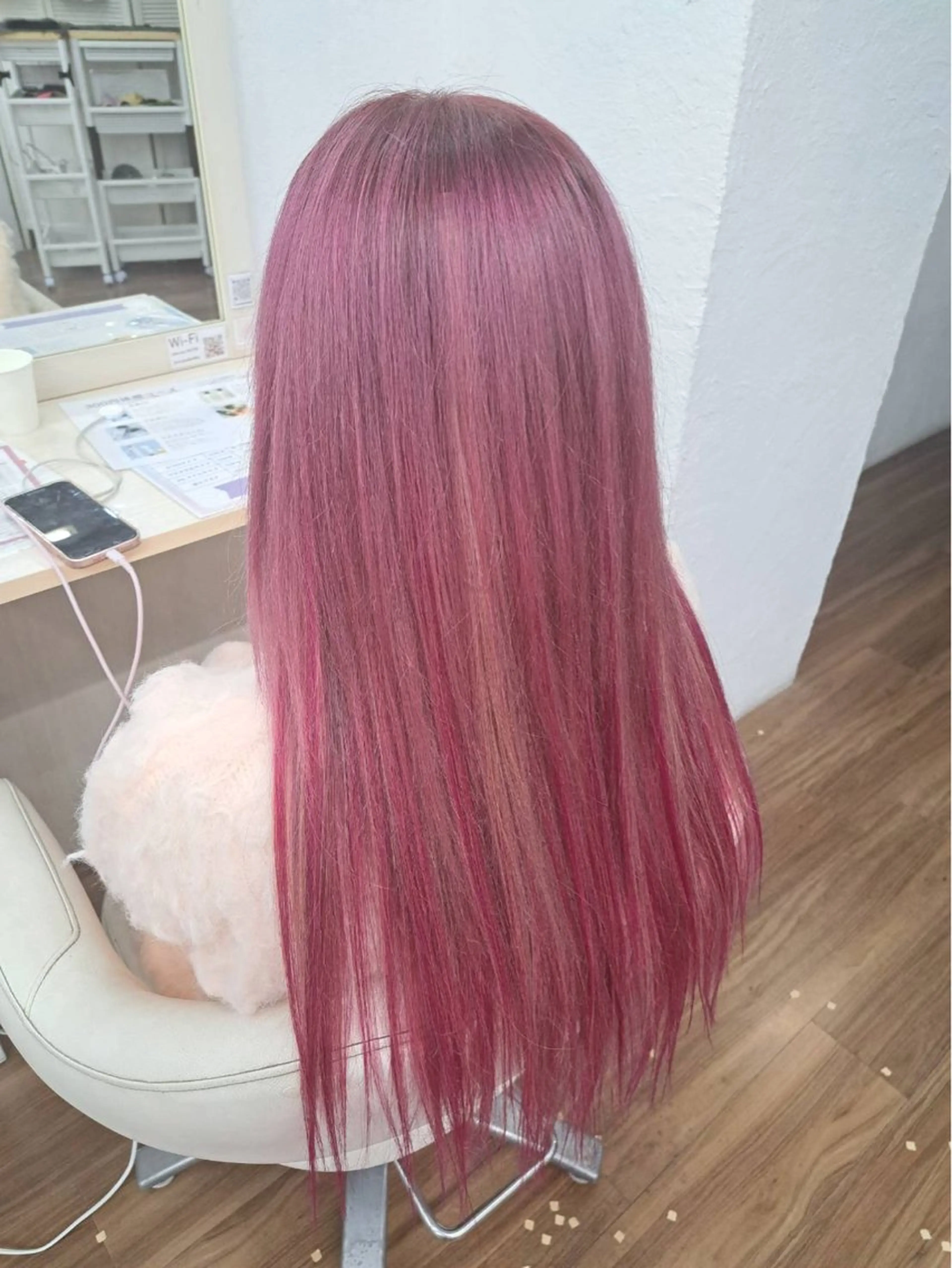 ロング カラー ブロンド ピンクカラー エクステ ヘアカラー トリートメント エクステ GLOSS 心斎橋 山上のヘアスタイル