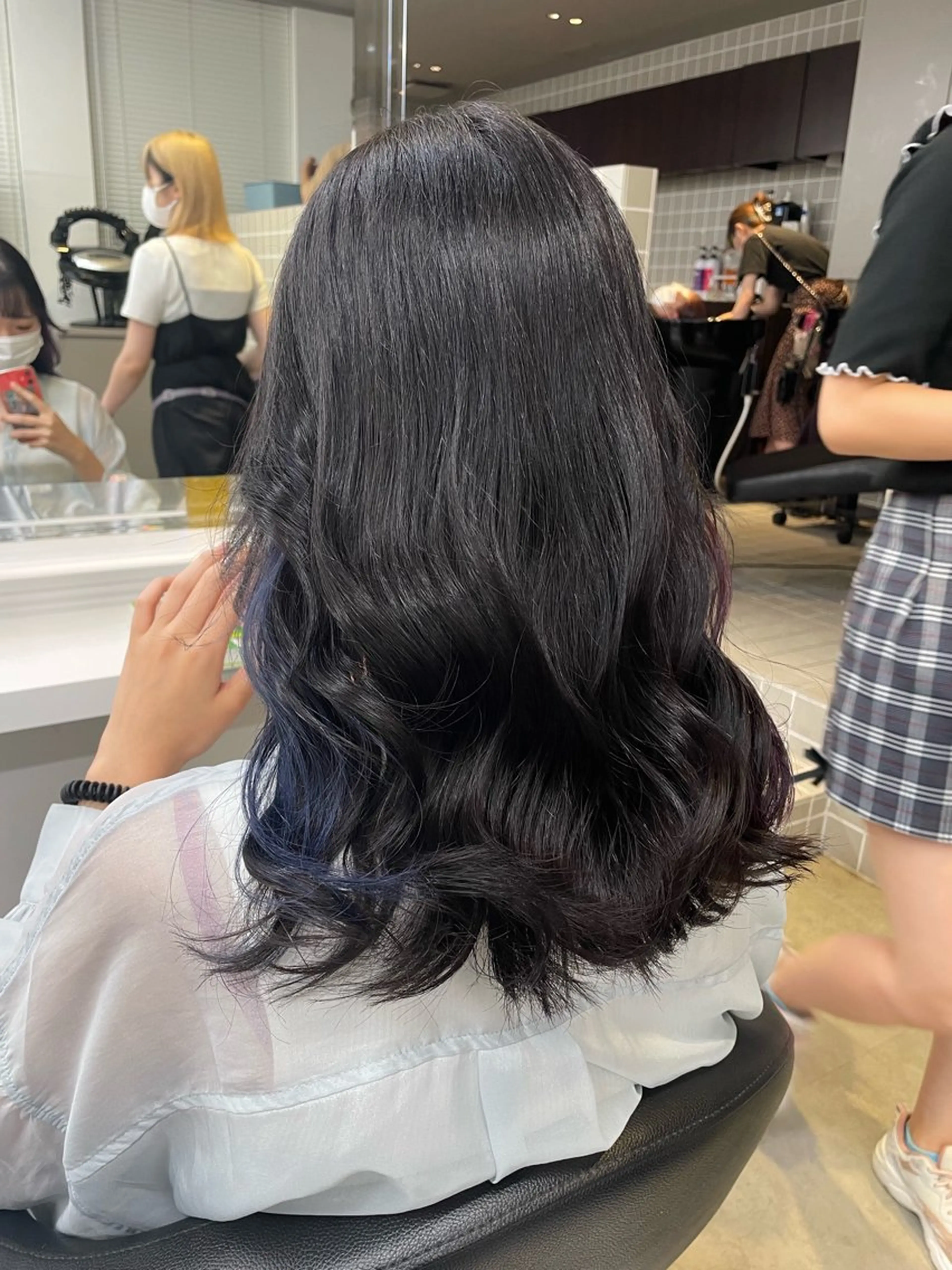 セミロング カラー パーマ ヘアアレンジ メンズ キッズ 🦋韓国レイヤー｜ 透明感グレージュ🦋のヘアスタイル