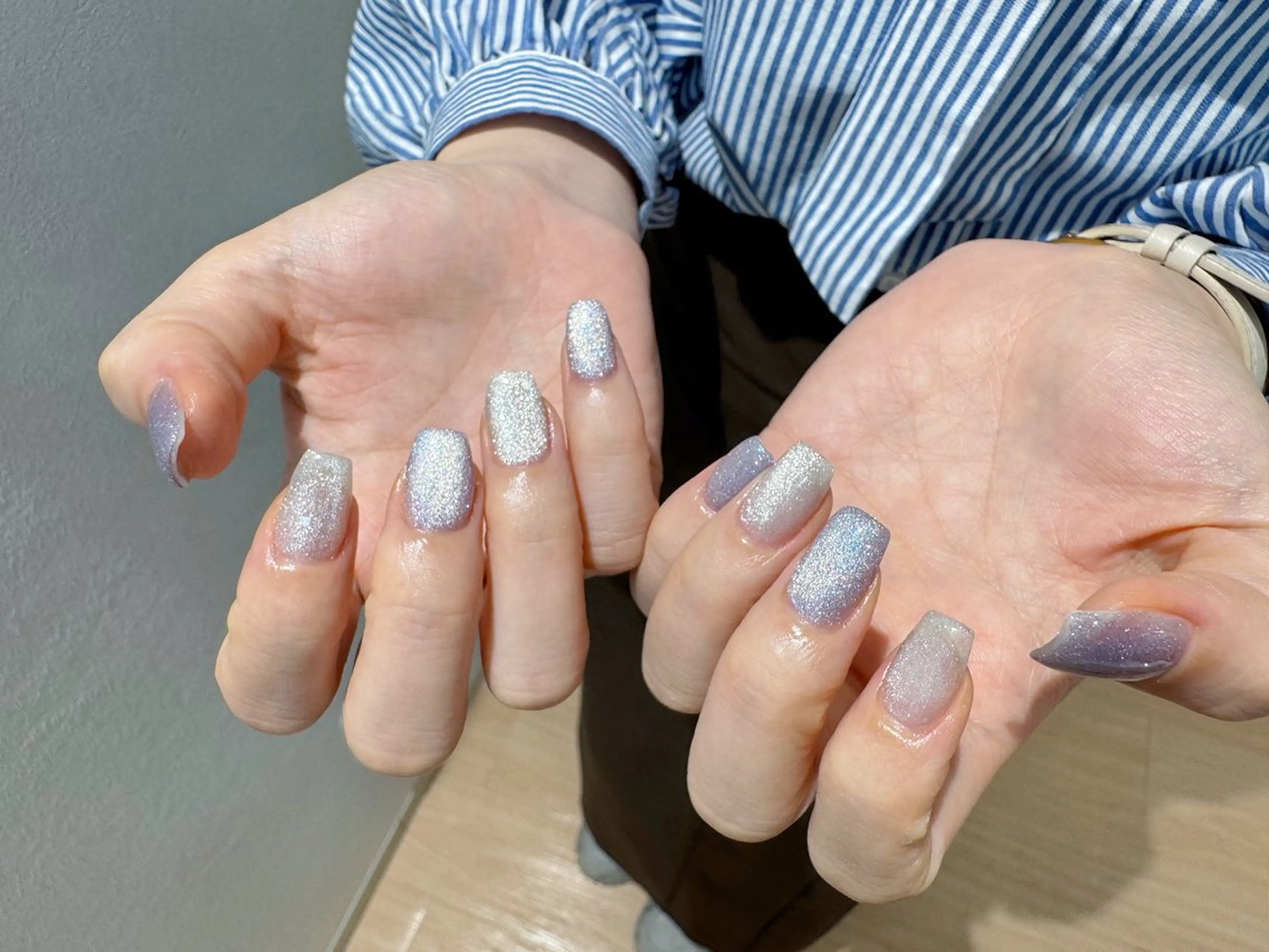 ネイル フラッシュネイル フットネイル フレンチネイル ジェルネイル ガラスフレンチ ハンドネイル Hi nail 【ハイネイル】池袋のネイルデザイン
