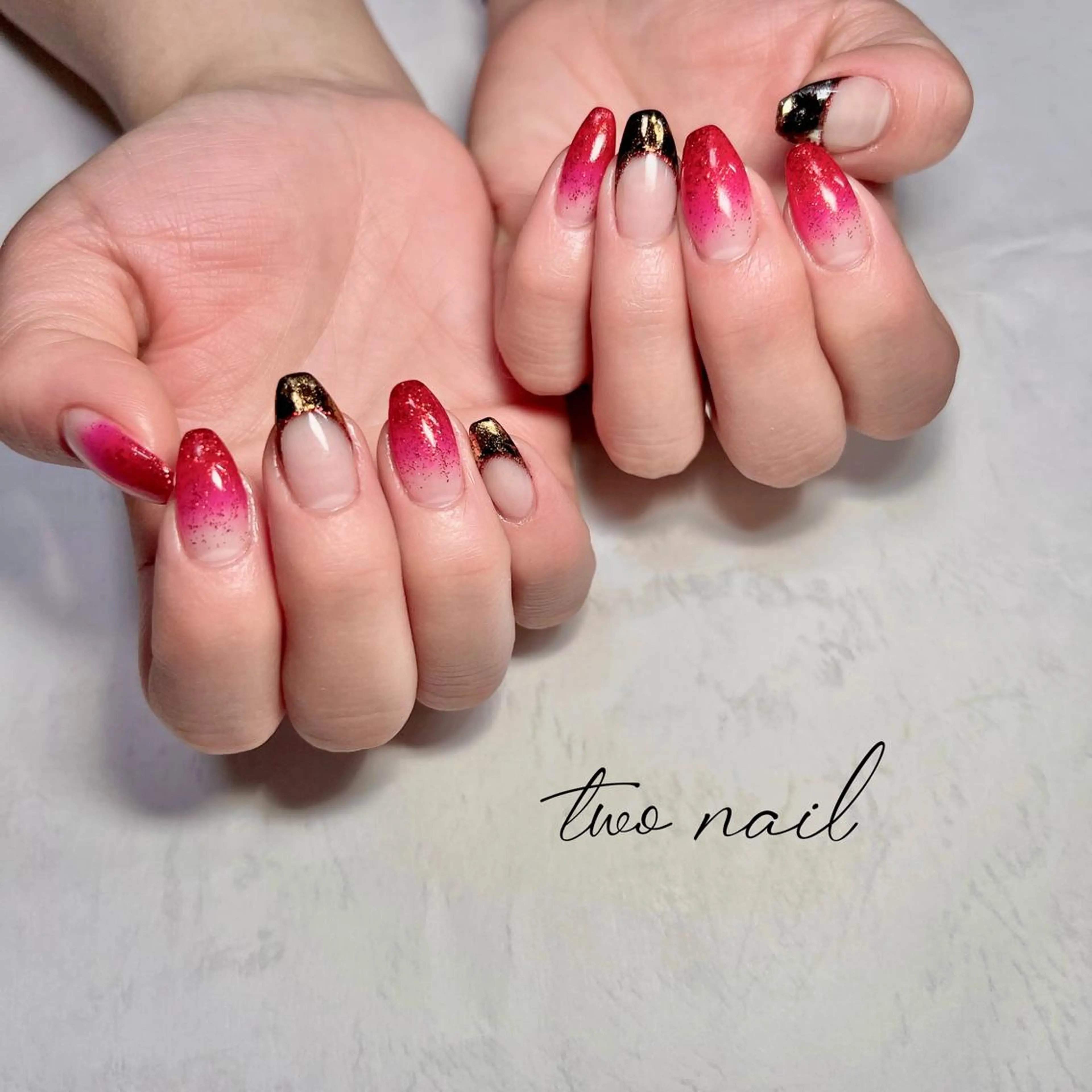 ネイル アートネイル フットネイル ハート ニュアンスネイル オフィスネイル two nailのネイルデザイン