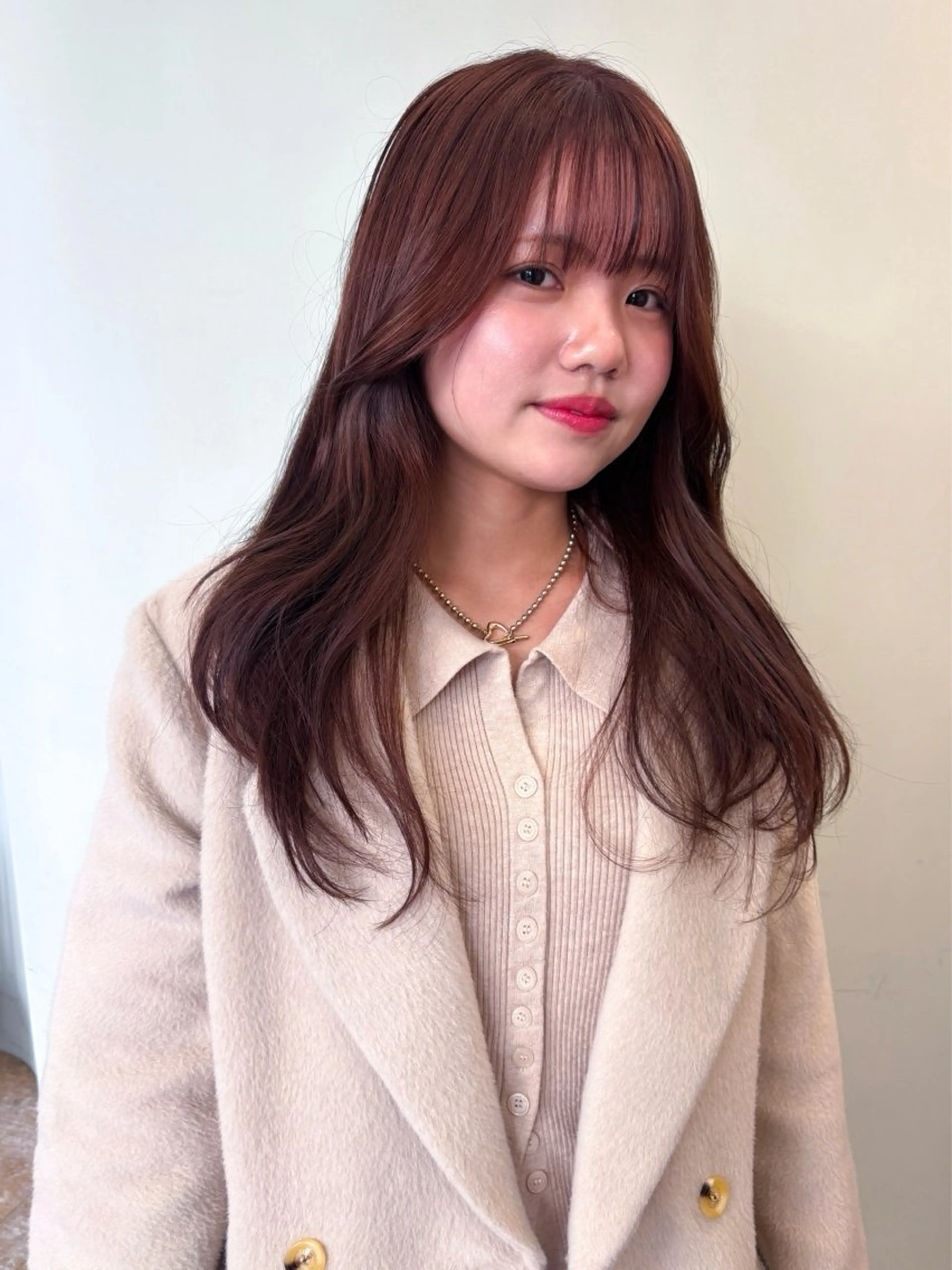 ロング カラー ブラウンカラー ピンクカラー ピンクブラウン ヘアカラー 名古屋カラーモデル/ 暖色カラー/リカのヘアスタイル