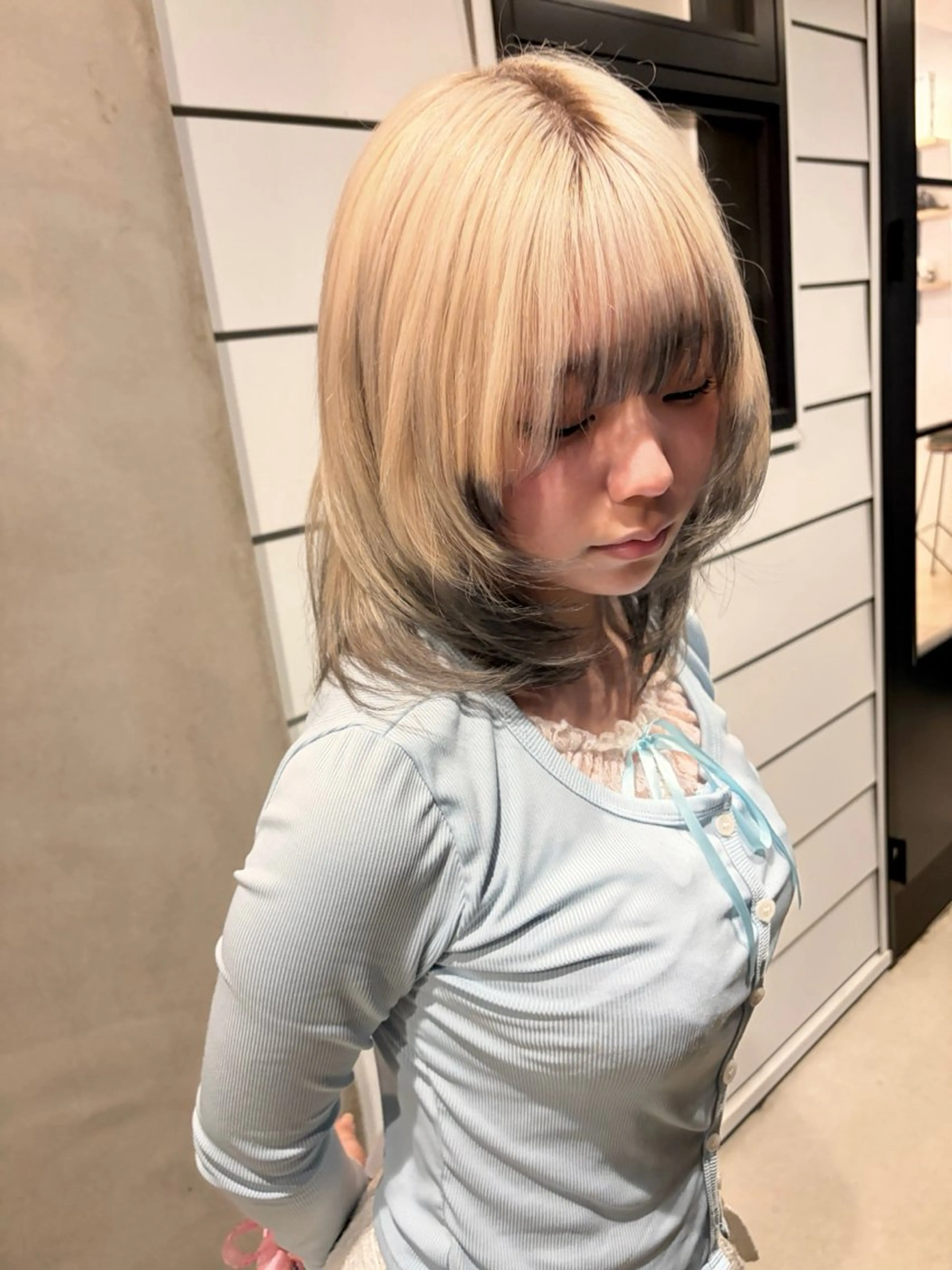 ミディアム ヘアカラー 久光 亜寿花のヘアスタイル