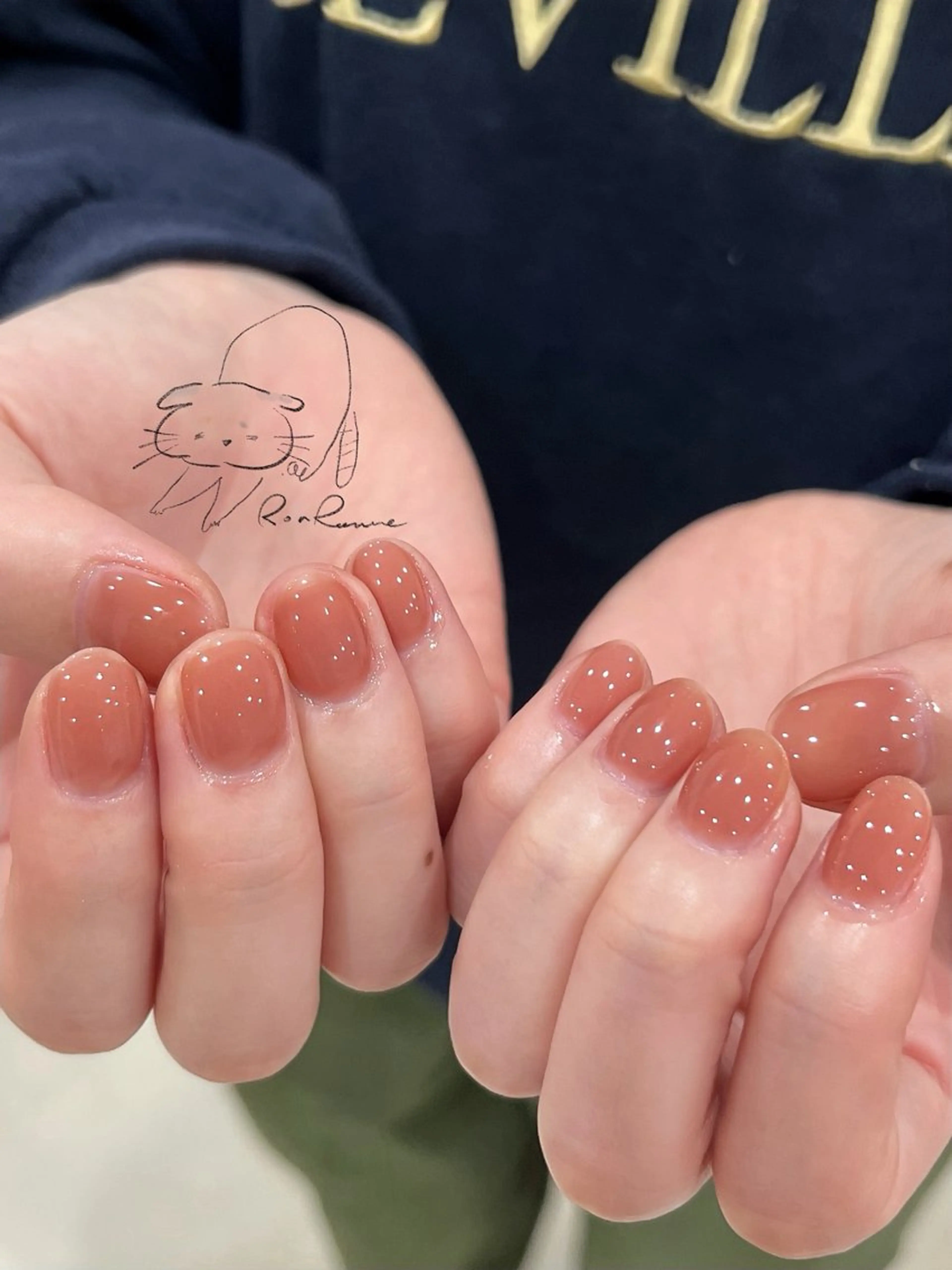 ネイル オーロラネイル 長さ出し フレンチネイル ジェルネイル ミラーネイル ハンドネイル ronronne .のネイルデザイン
