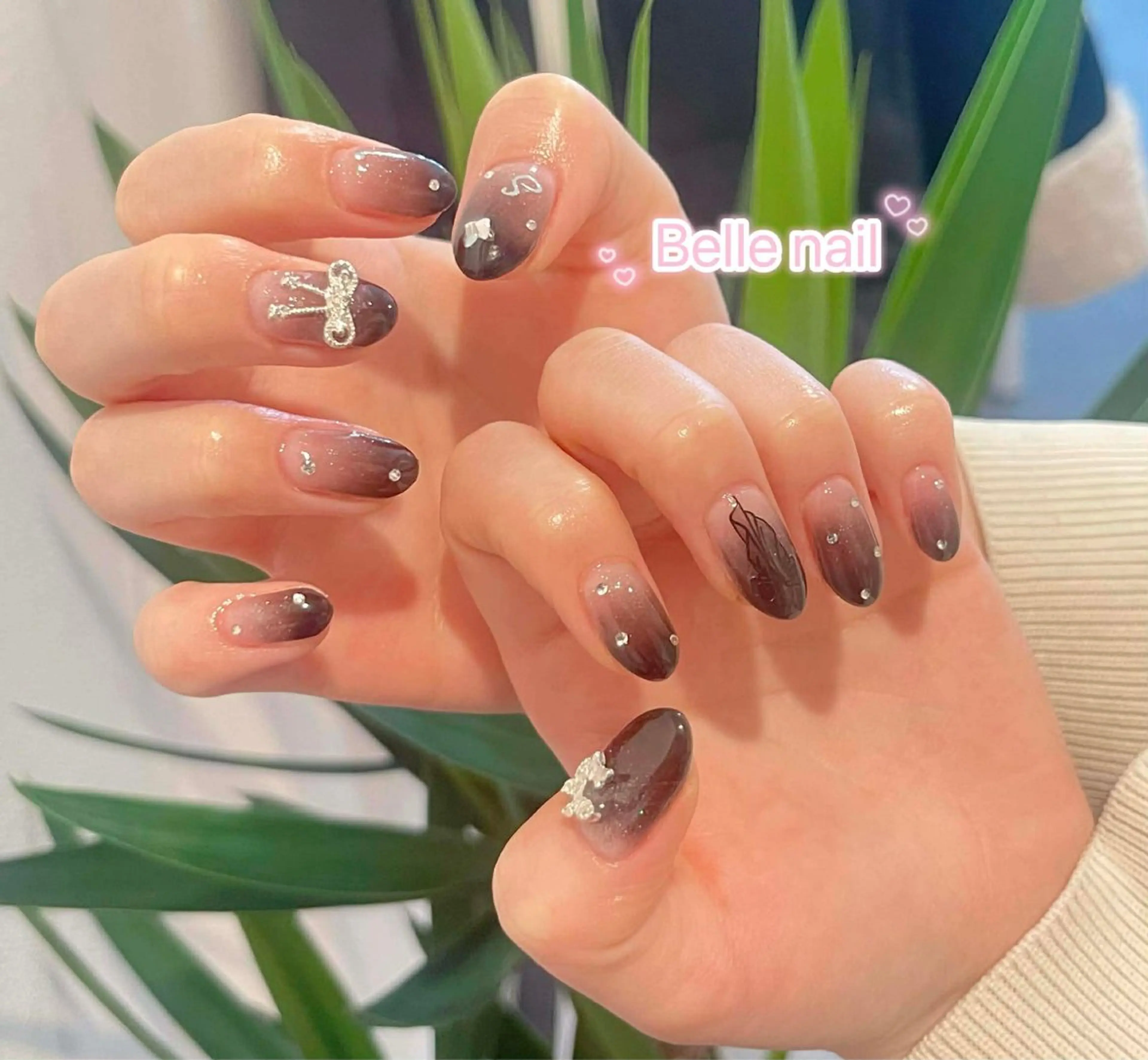 ネイル アートネイル 成人式 ジェルネイル ニュアンスネイル 夏ネイル ハンドネイル Yuu🎀 Belle Nailのネイルデザイン