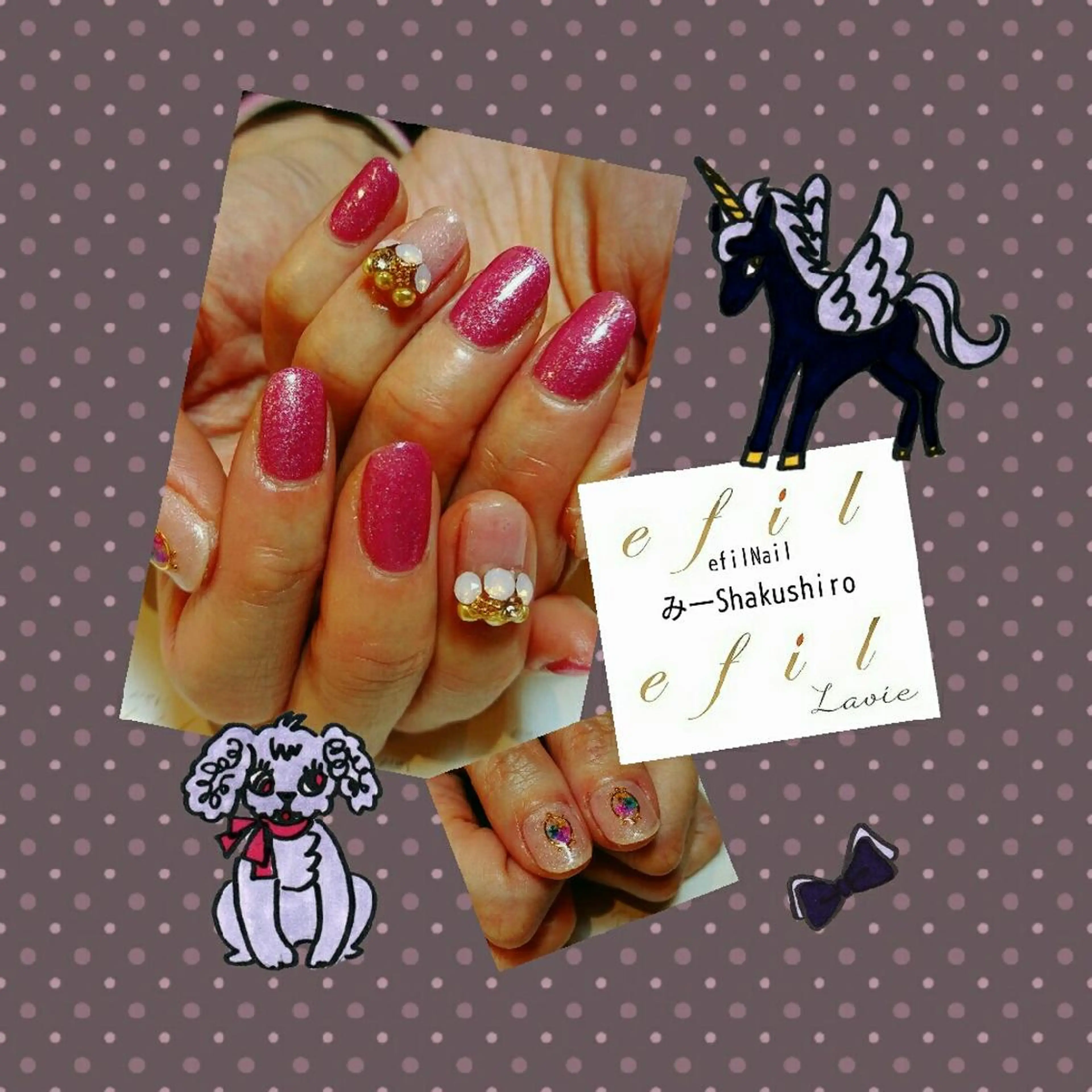 ネイル アートネイル ストーンネイル みー shakushiroのネイルデザイン