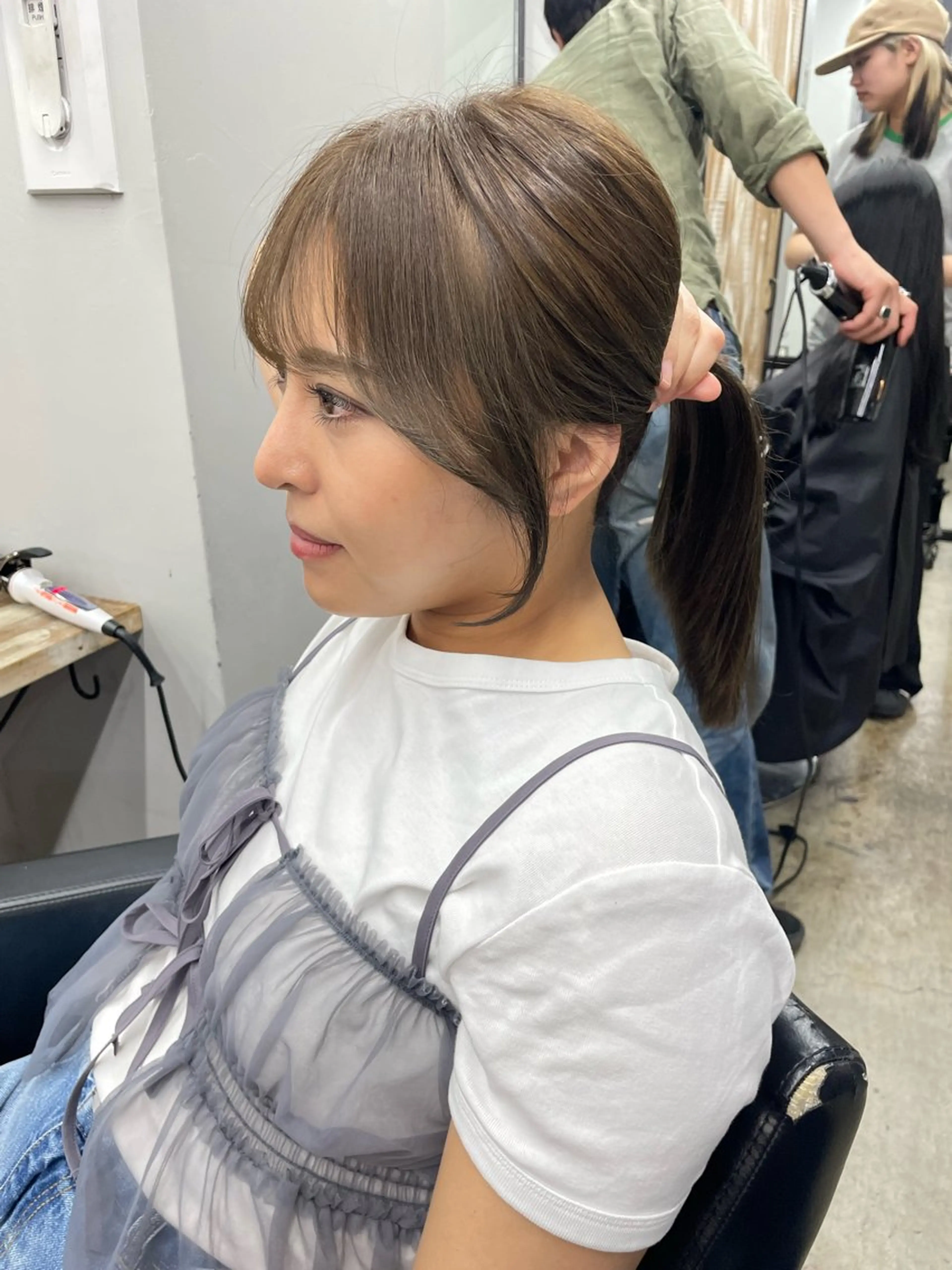 セミロング カラー 新宿/韓国ヘア/ 髪質改善ストレートのヘアスタイル