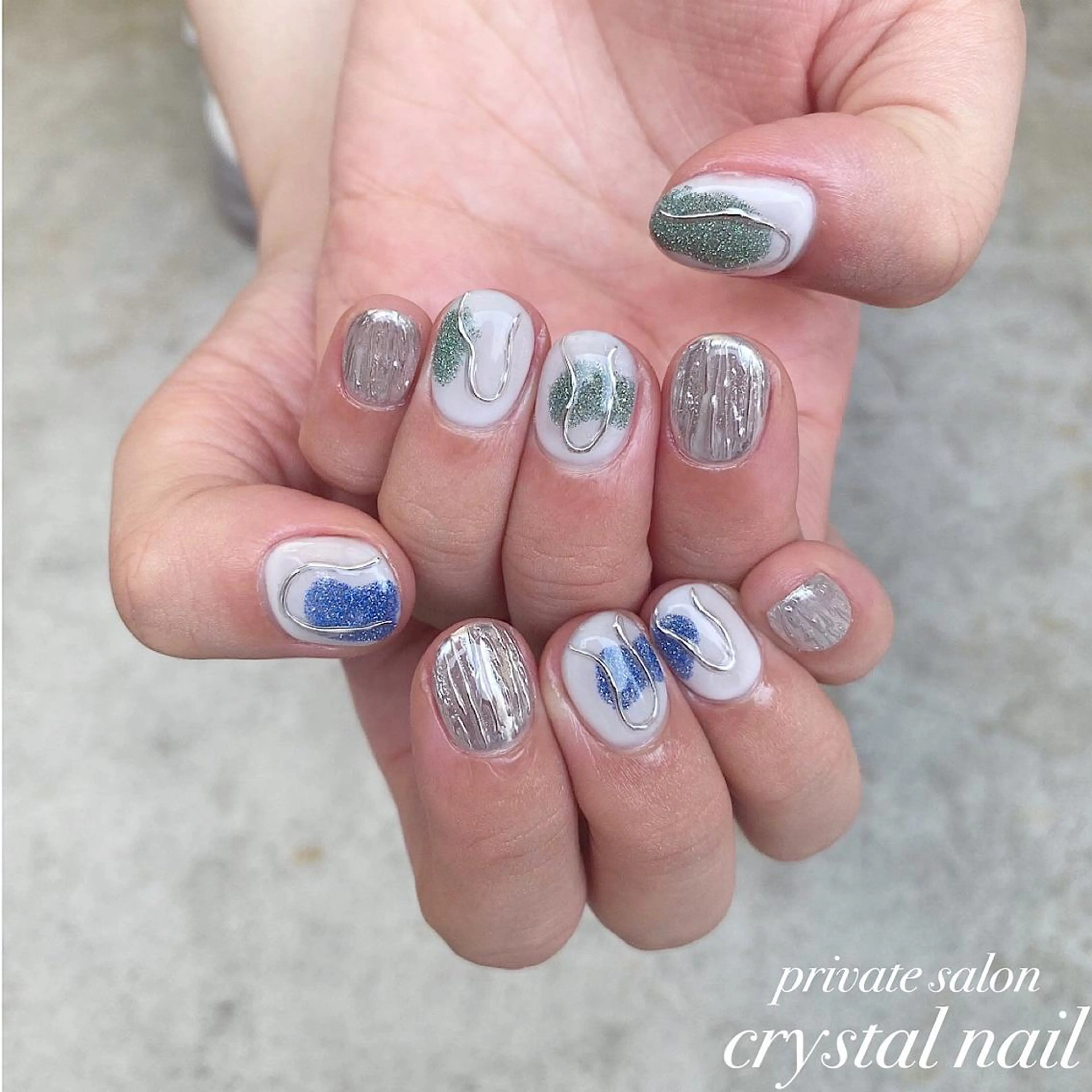 ネイル フラッシュネイル ニュアンスネイル Crystal Nailのネイルデザイン
