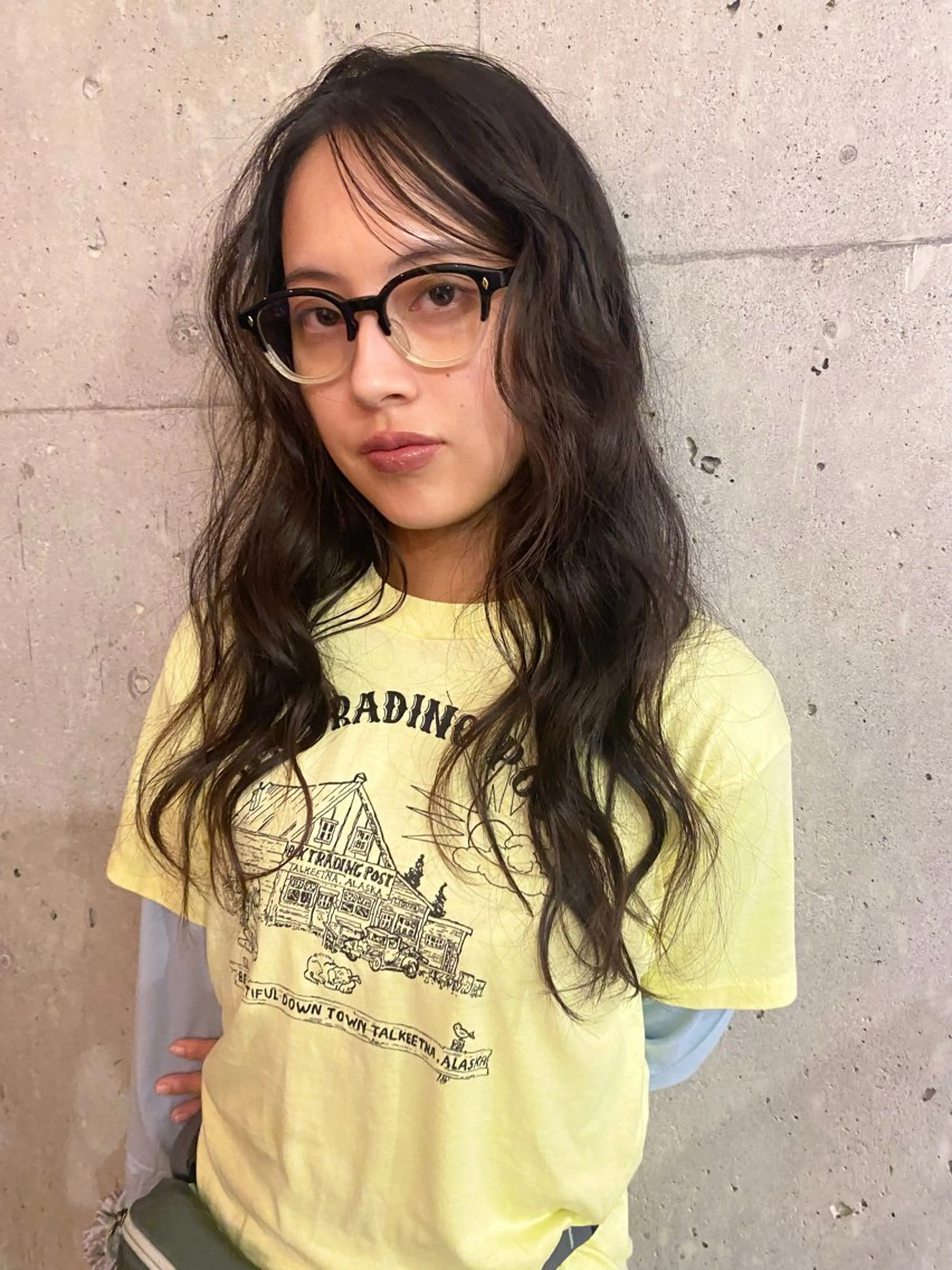 ロング ヘアカラー トリートメント YUUKI/ウルフ .ハイレイヤーのヘアスタイル