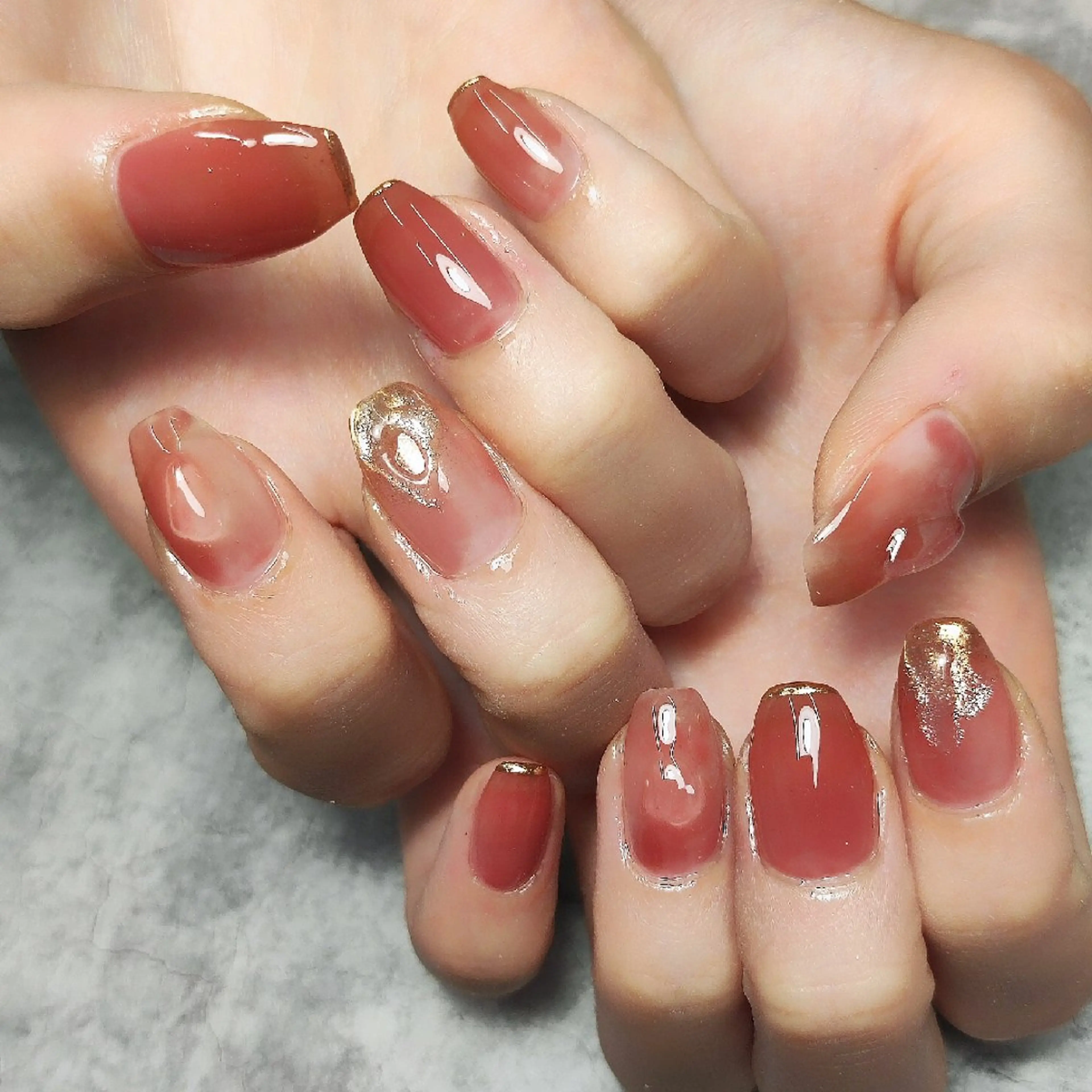 ネイル ミラーネイル ぷっくりネイル ハンドネイル 個人サロン saltnailのネイルデザイン