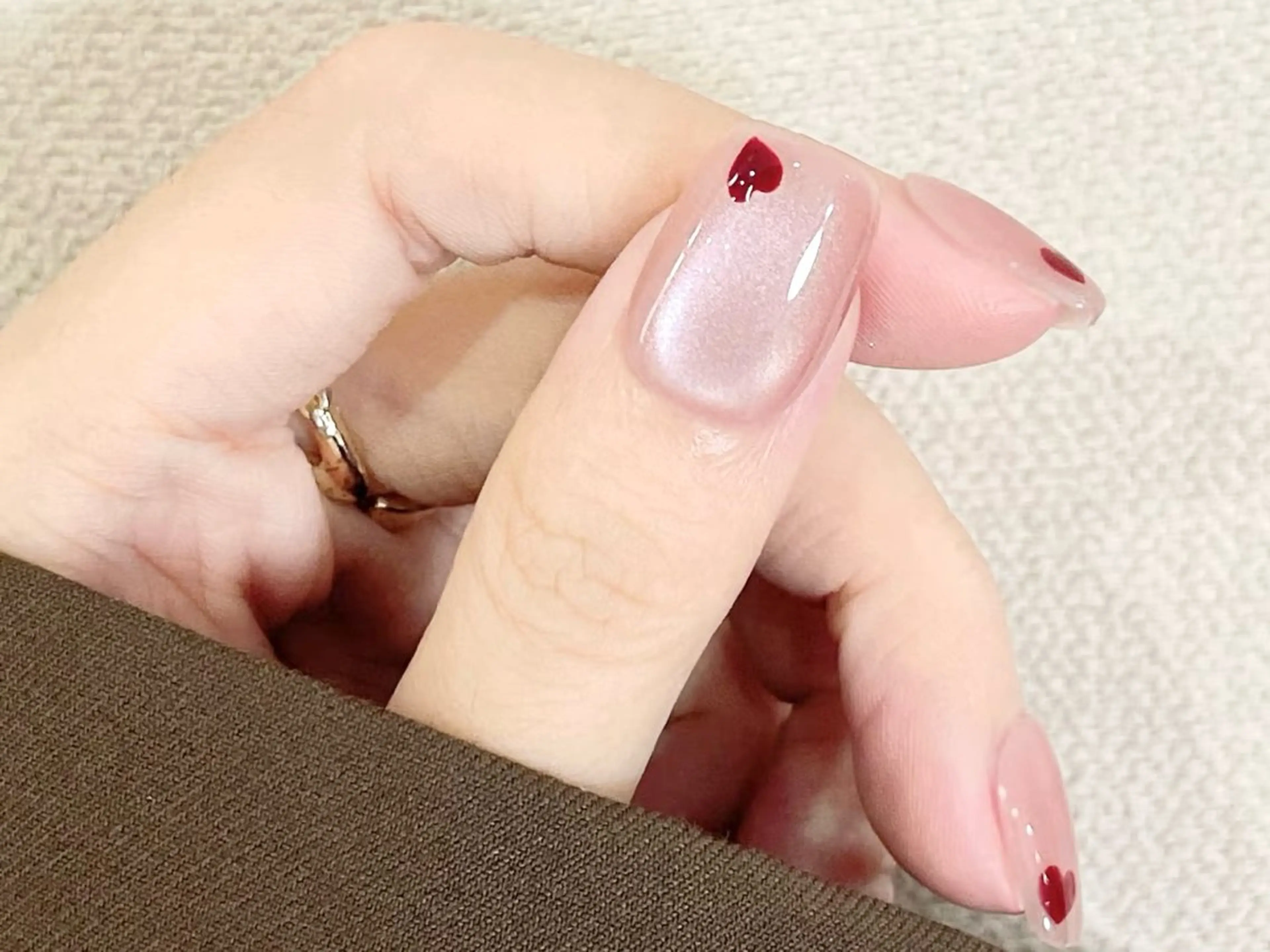 ネイル ハート 赤色 バレンタイン ハンドネイル ハンドケア DarkHoney 池袋店のネイルデザイン