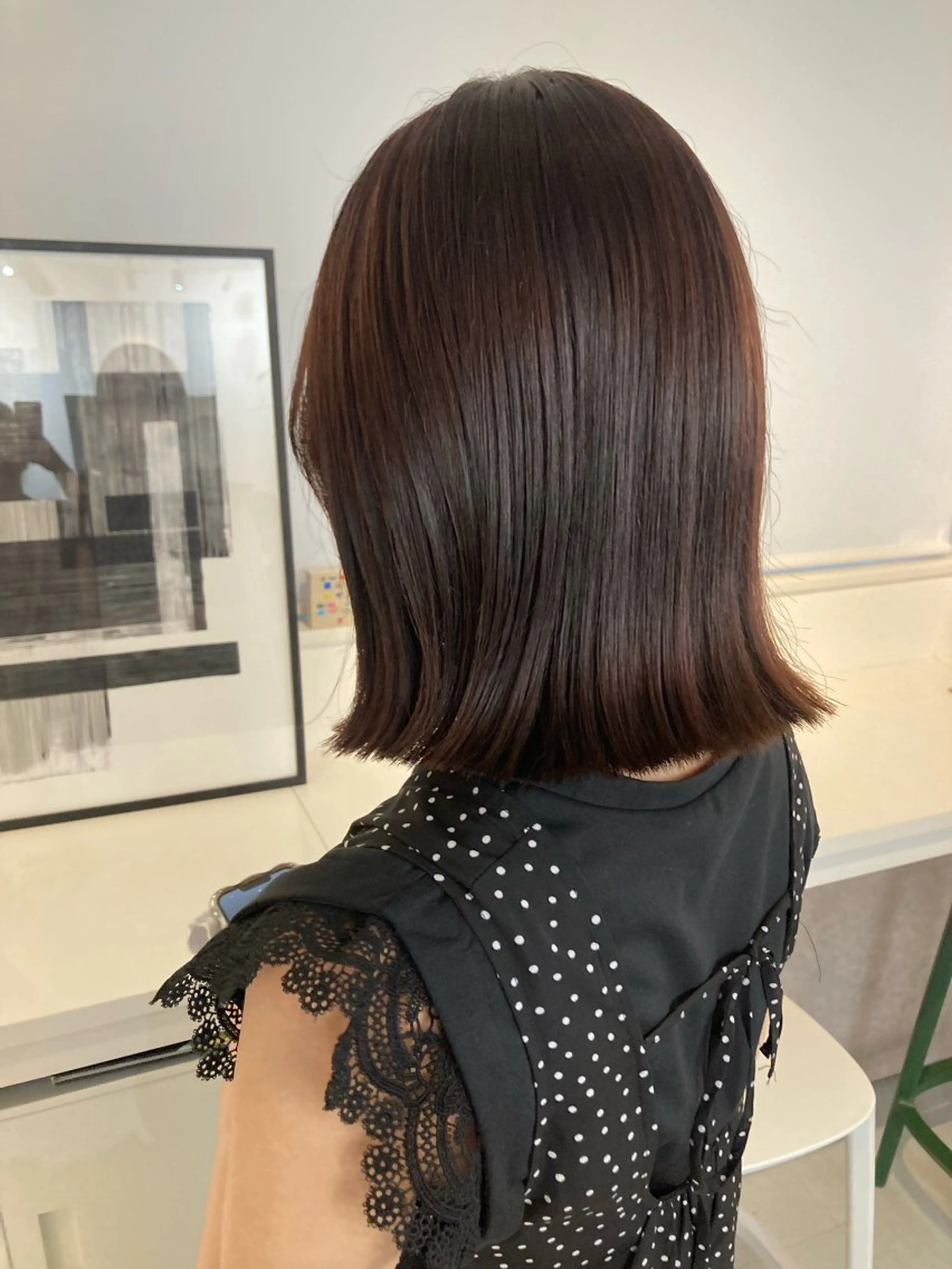 ミディアム カット ヘアカラー トリートメント ✨色持ちの良い艶 カラー✨蟹江真世のヘアスタイル