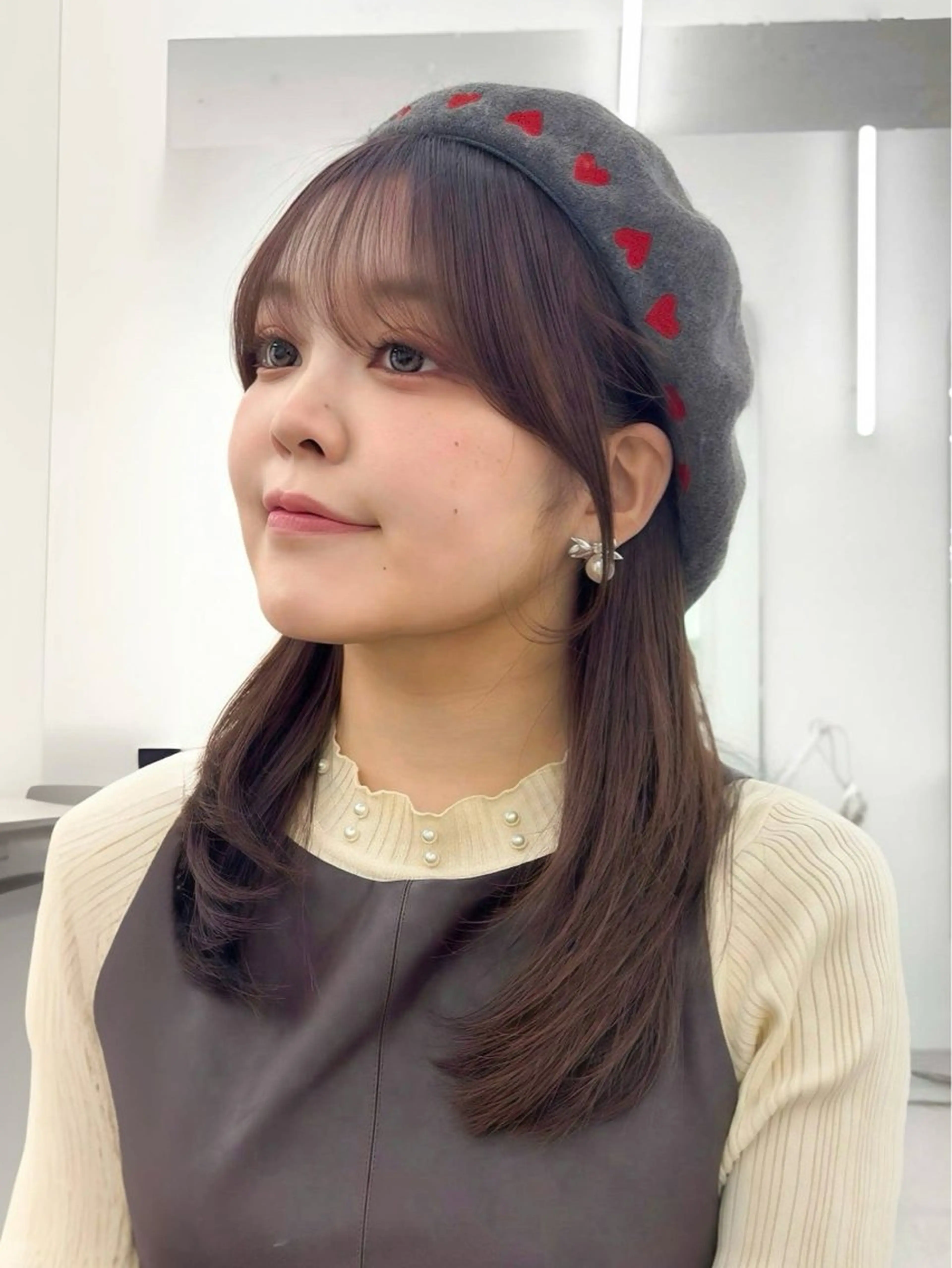ロング カラー レイヤーカット 小顔カット カット ヘアカラー トリートメント 韓国ヘア/レイヤー/ 顔まわり足立遥奈のヘアスタイル