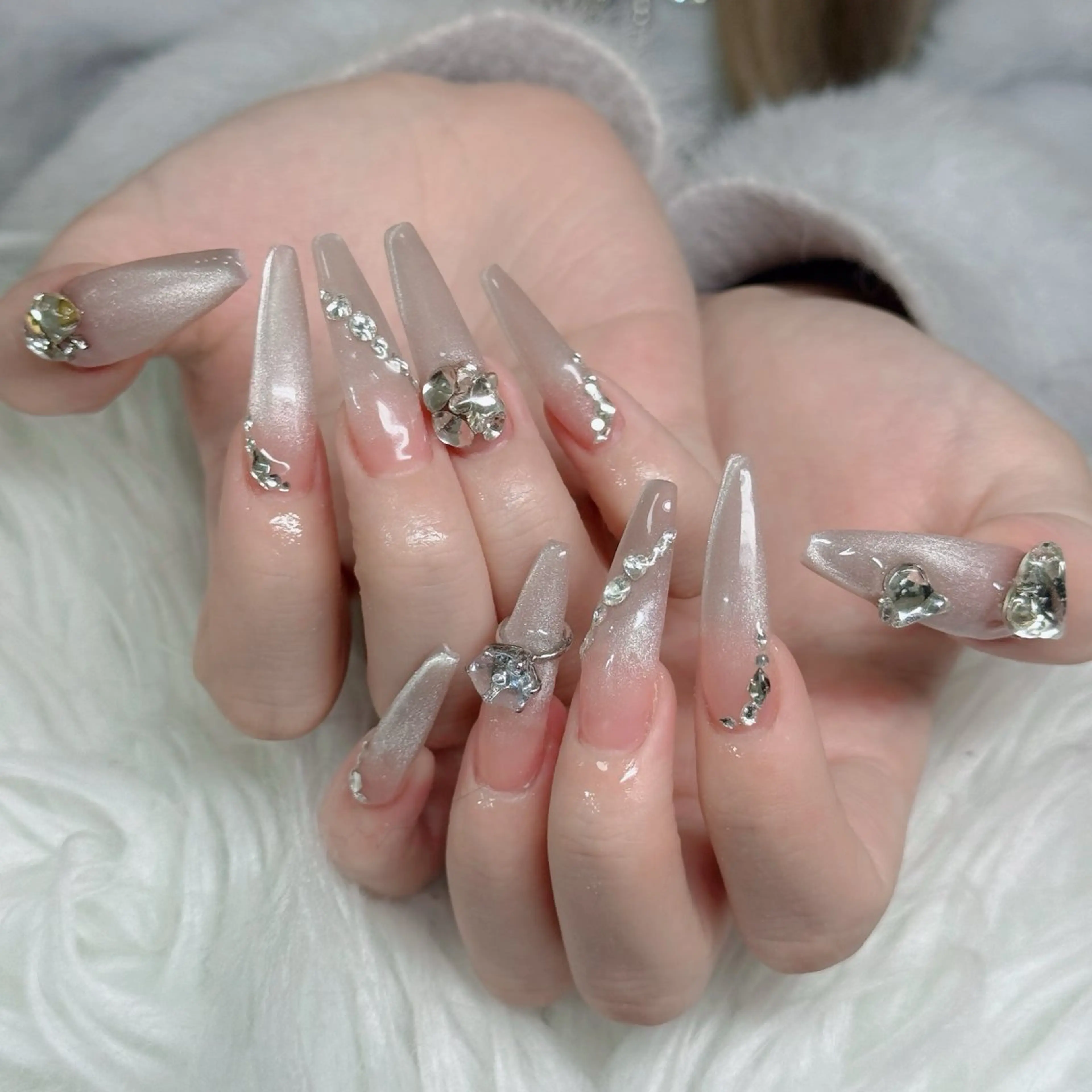 ネイル フットネイル フレンチネイル グラデーション 韓国ネイル ロングネイル ハンドネイル Hani Nail Salonのネイルデザイン