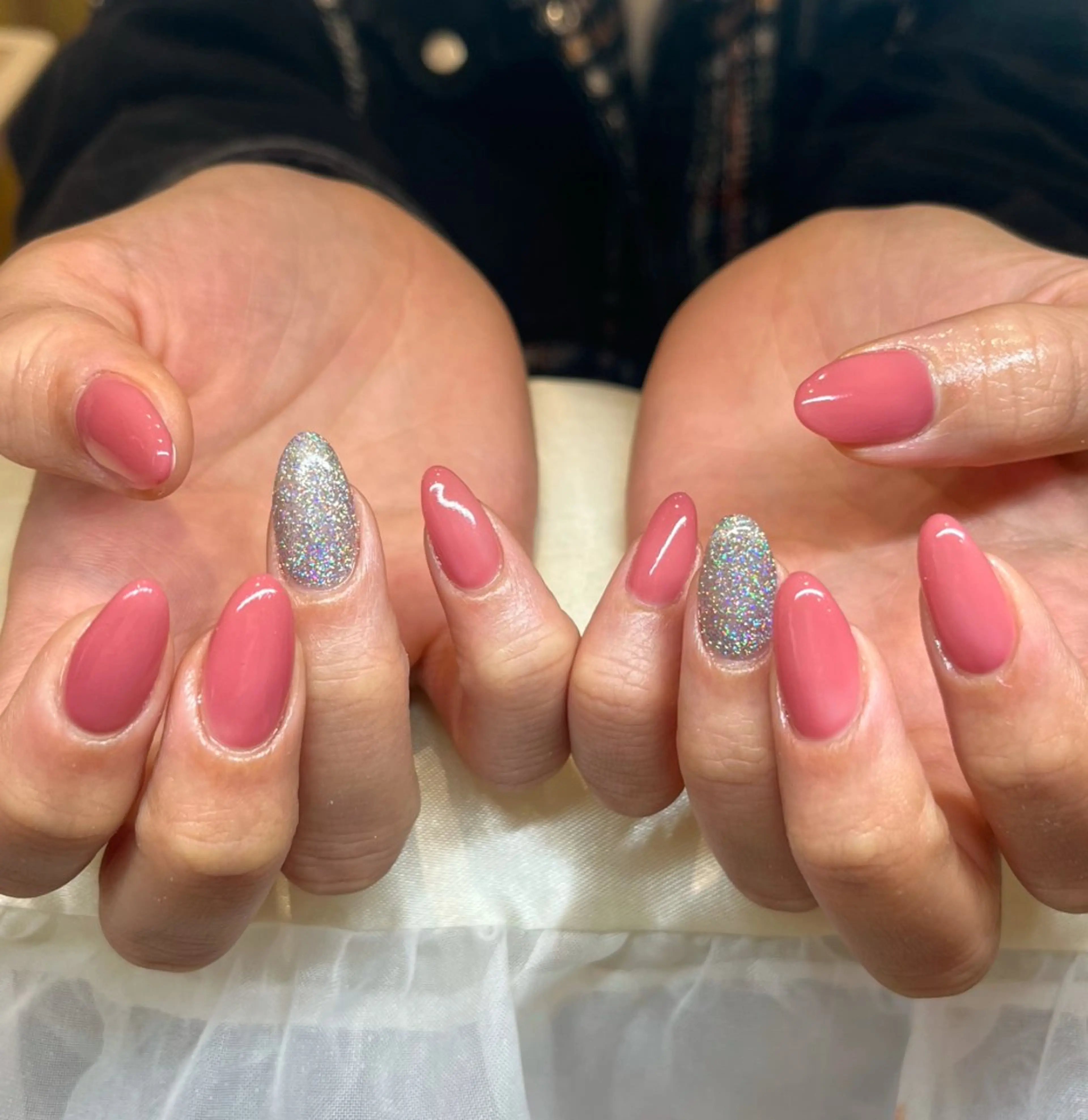 ネイル フラッシュネイル ワンカラーネイル ピンク 🎀Earth chihiro🤍のネイルデザイン