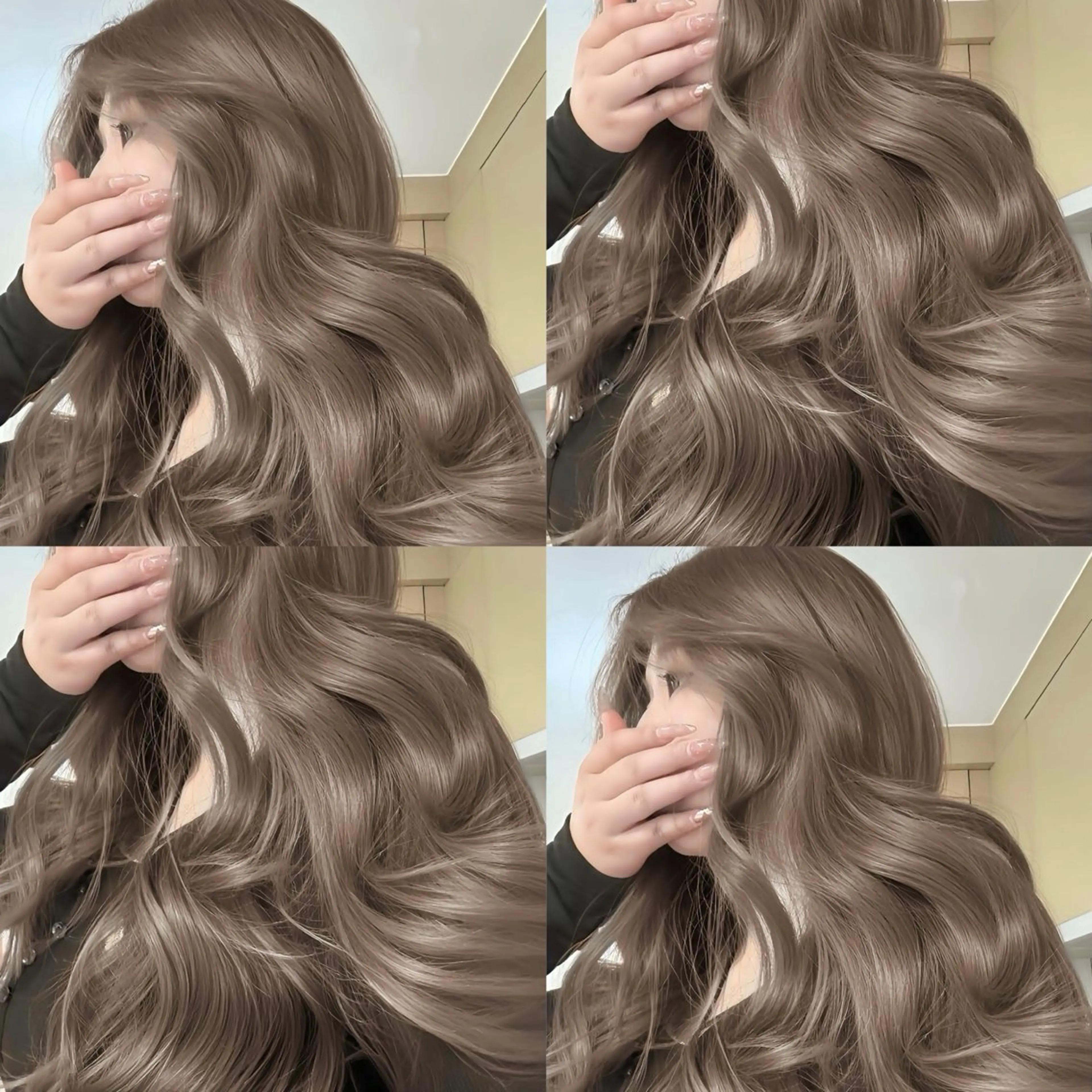 セミロング ヘアカラー トリートメント ヘッドスパ 透明感♡グレージュ ♡ミルクティー♡のヘアスタイル
