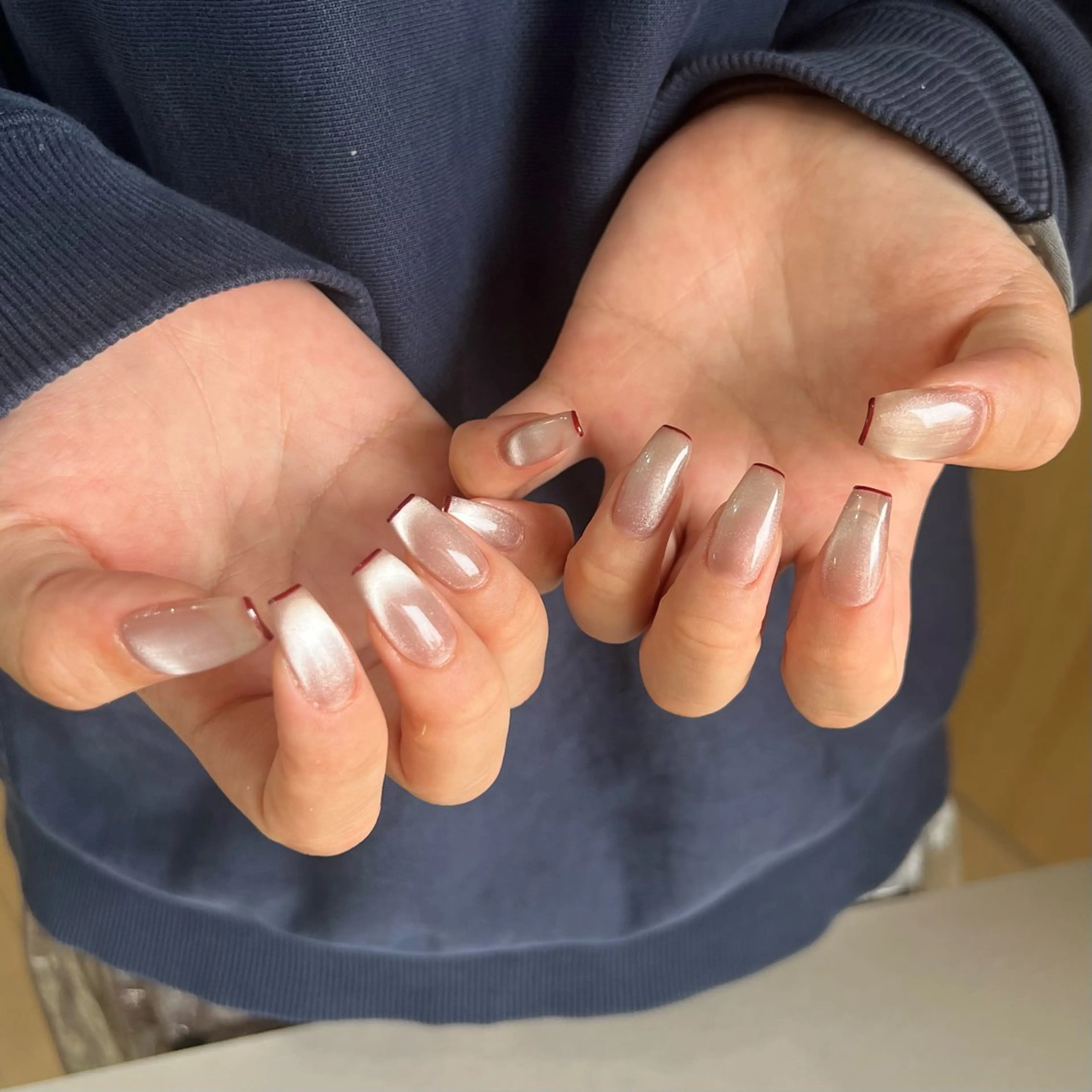 ネイル フレンチネイル マグネットネイル Momoka ネイリスト福岡/薬院のネイルデザイン