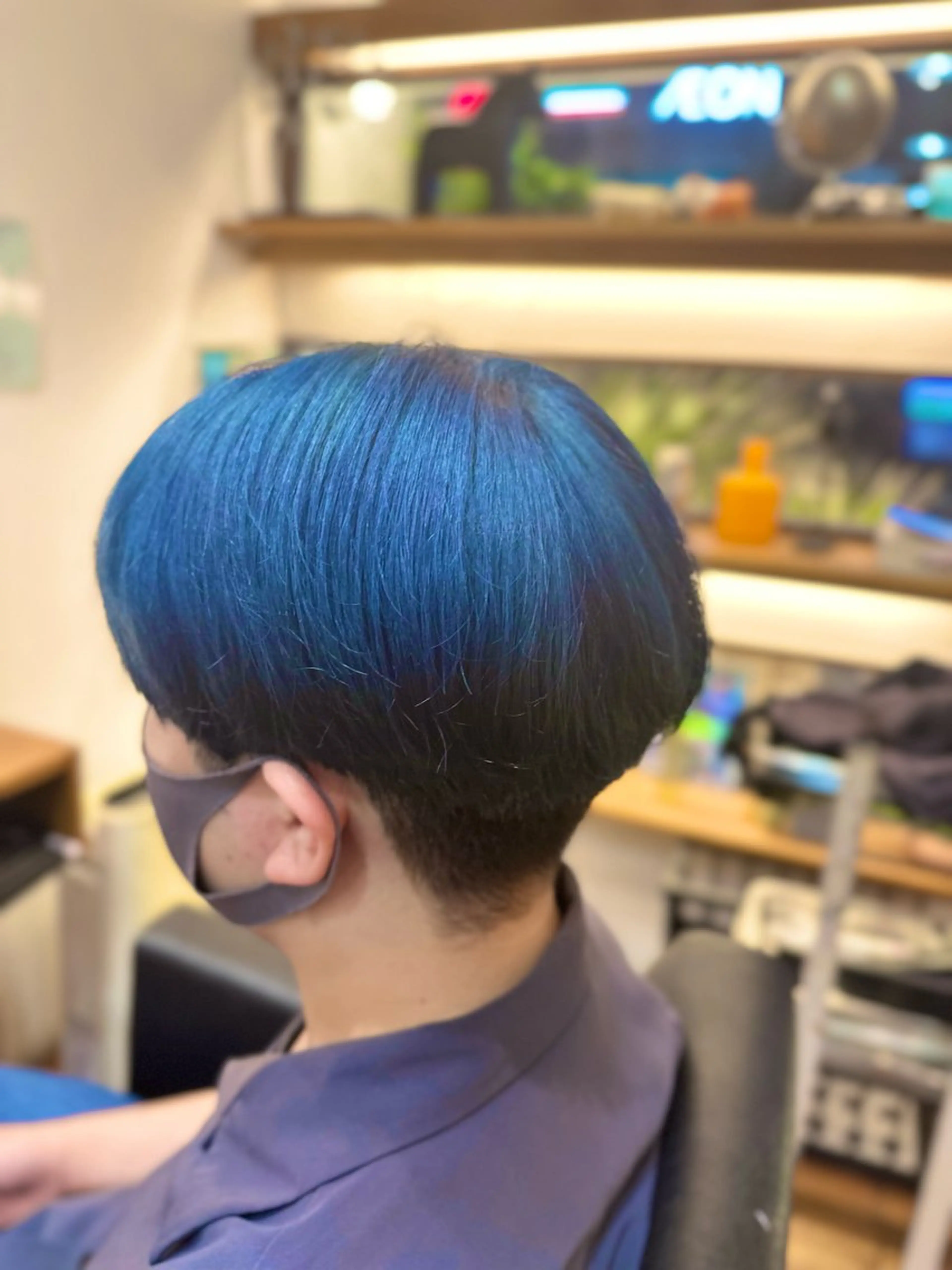 カラー メンズ メンズブリーチ ブリーチ ブルーカラー Flor 上大岡 🌱山本一葉🌱のヘアスタイル