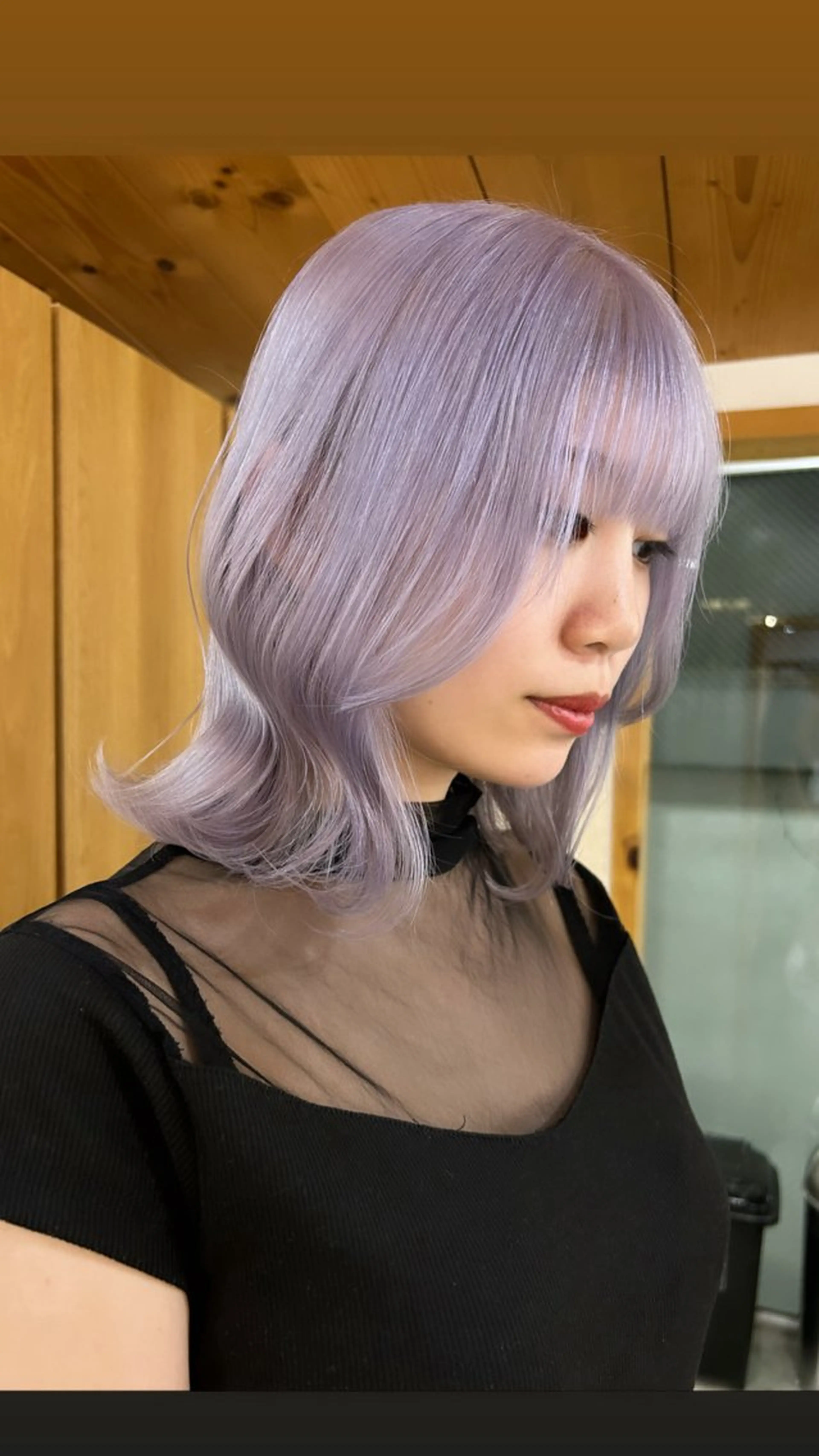 ミディアム カラー ラベンダーカラー カット ヘアカラー トリートメント 🧸艶々韓国ヘア 🧁mizunaのヘアスタイル