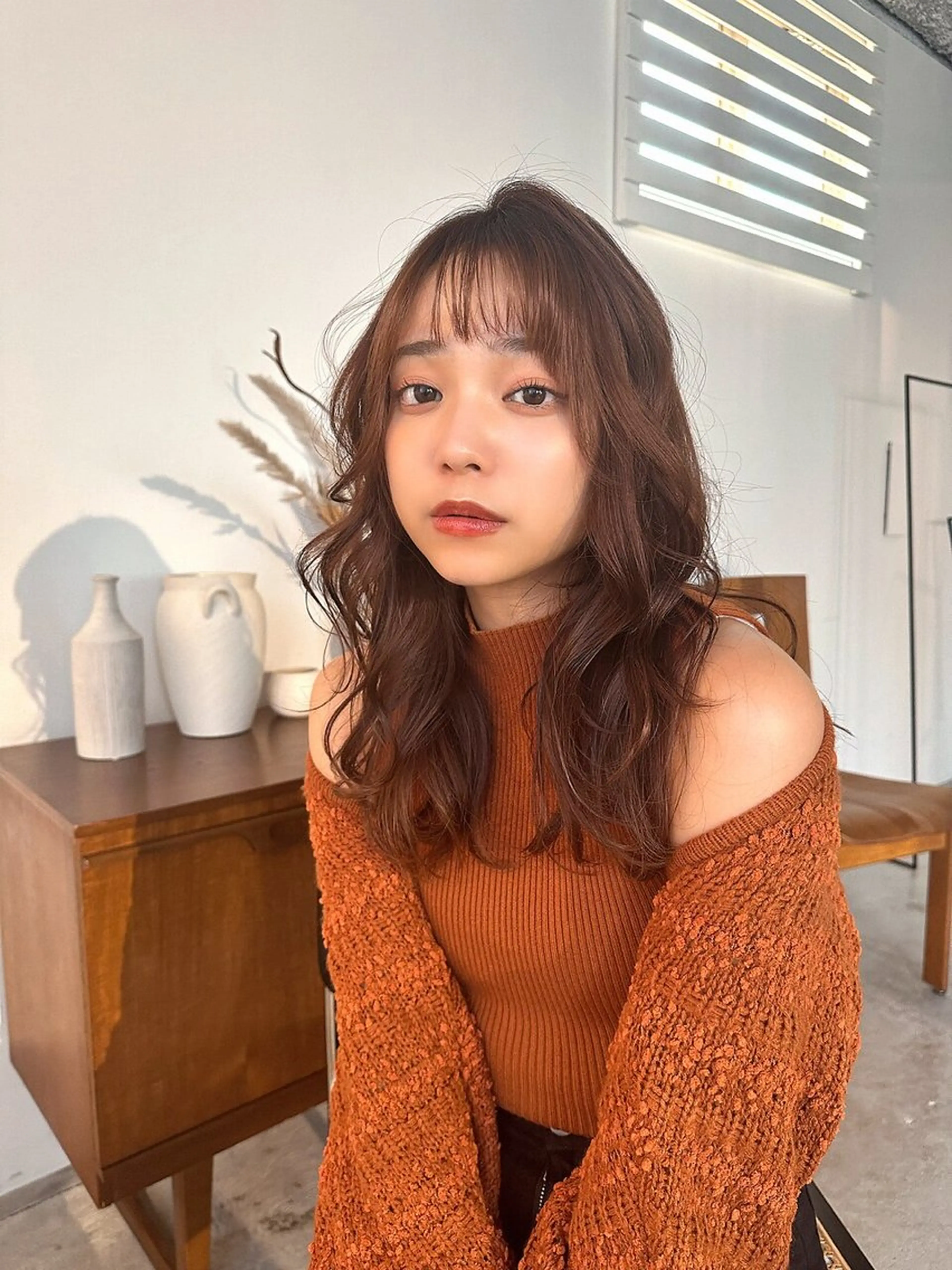 セミロング カラー 💘韓国レイヤー上 品カラーruru💘のヘアスタイル