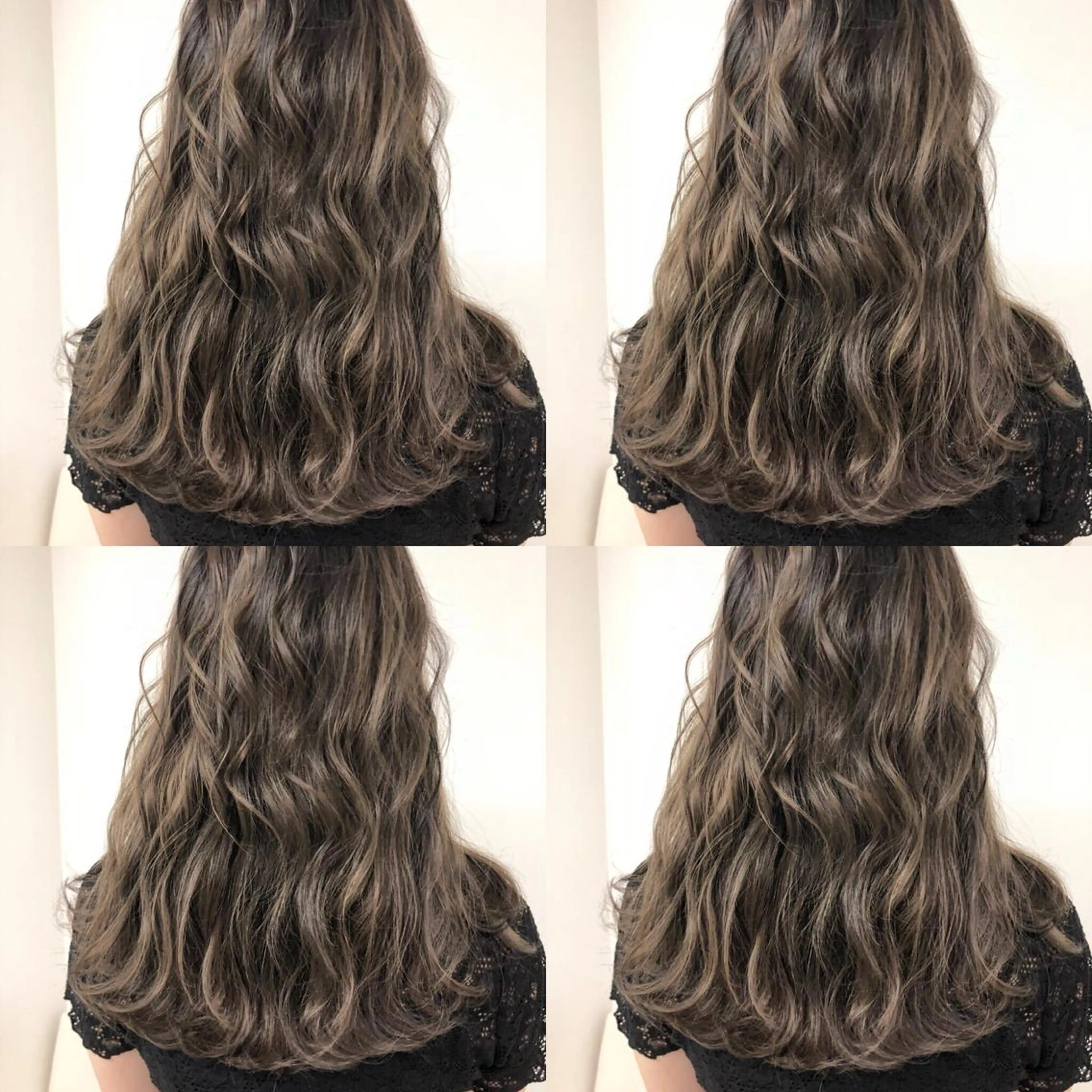 ロング カラー アッシュ バレイヤージュ 透明感カラー グラデーションカラー グレージュ 三鷹で1番ショート ボブをカットする新谷のヘアスタイル