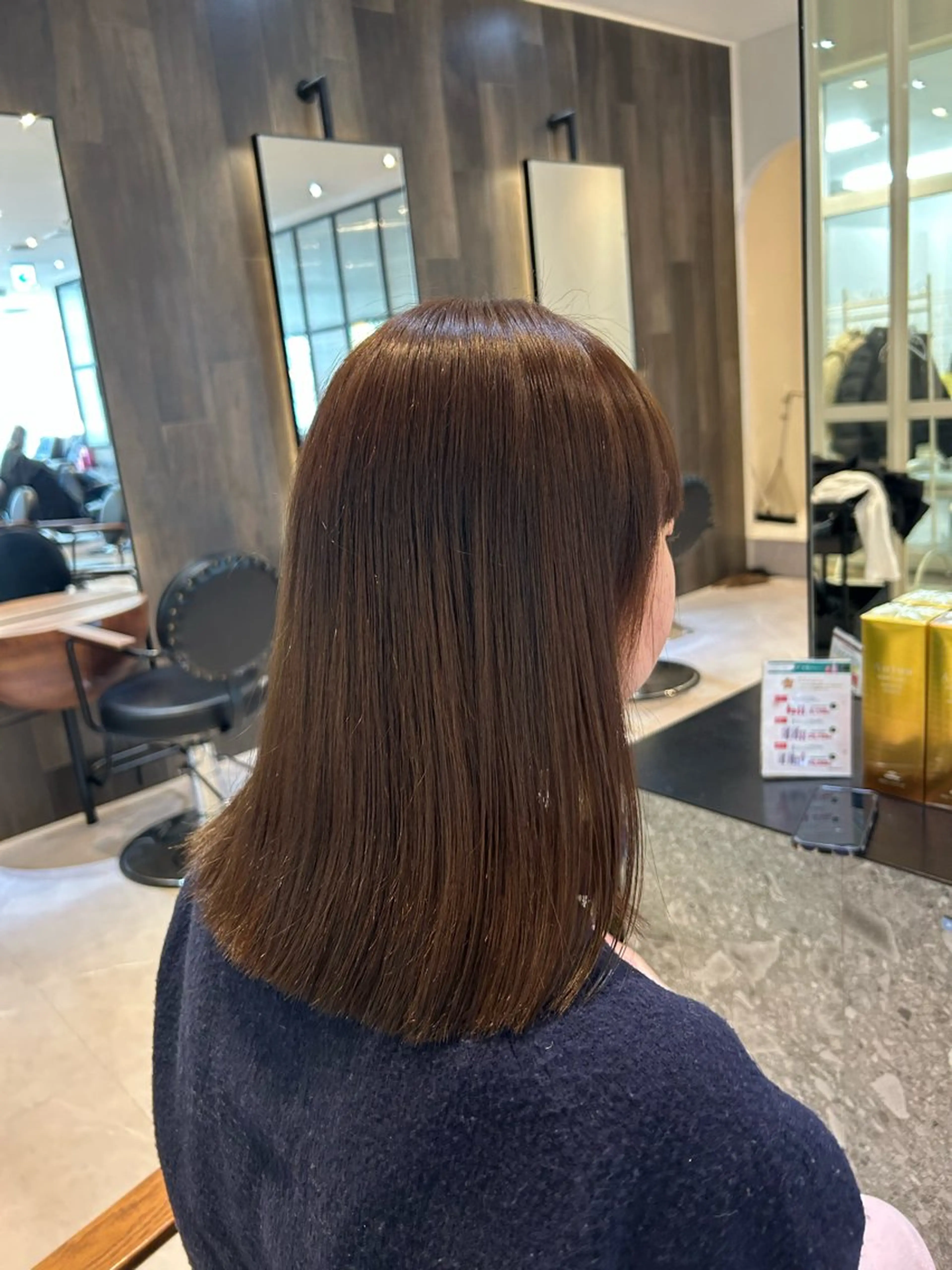 ミディアム カラー ブラウンカラー カット ヘアカラー トリートメント 縮毛矯正/カット/ 韓国ヘア/蛯原🍤のヘアスタイル