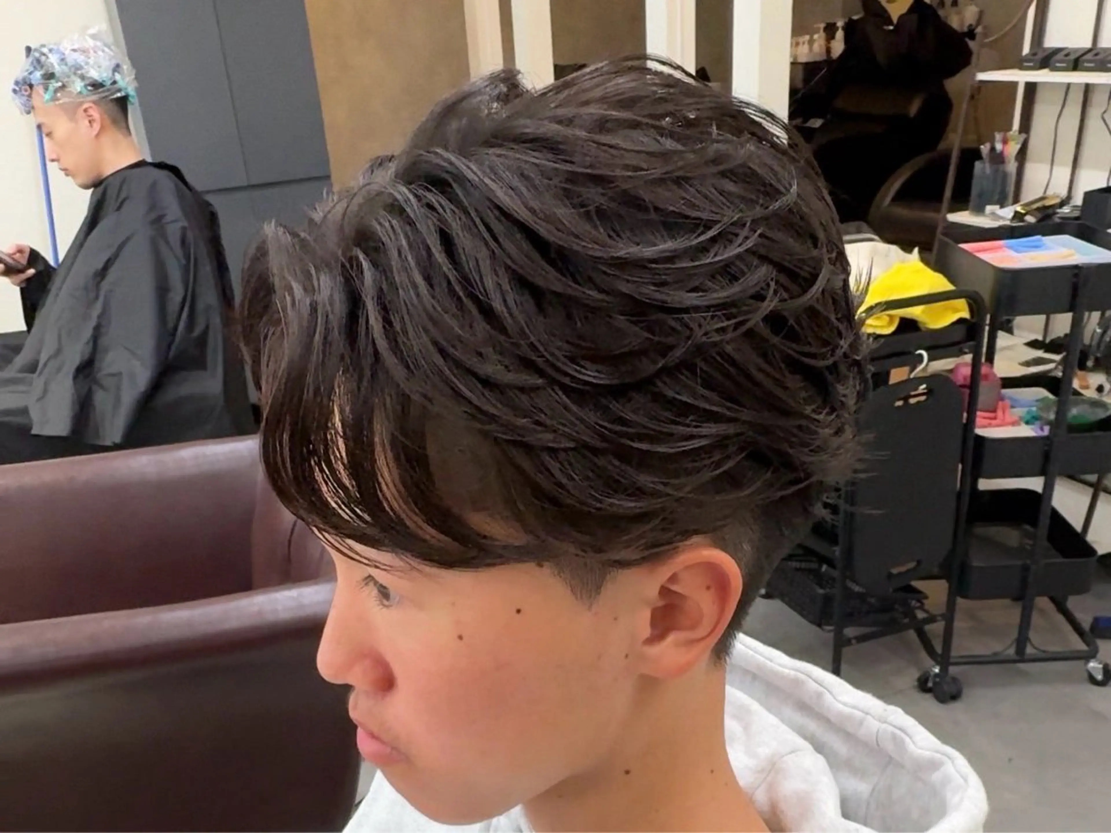 ショート カラー パーマ メンズ メンズ/パーマ/ 京都駅/井上光のヘアスタイル