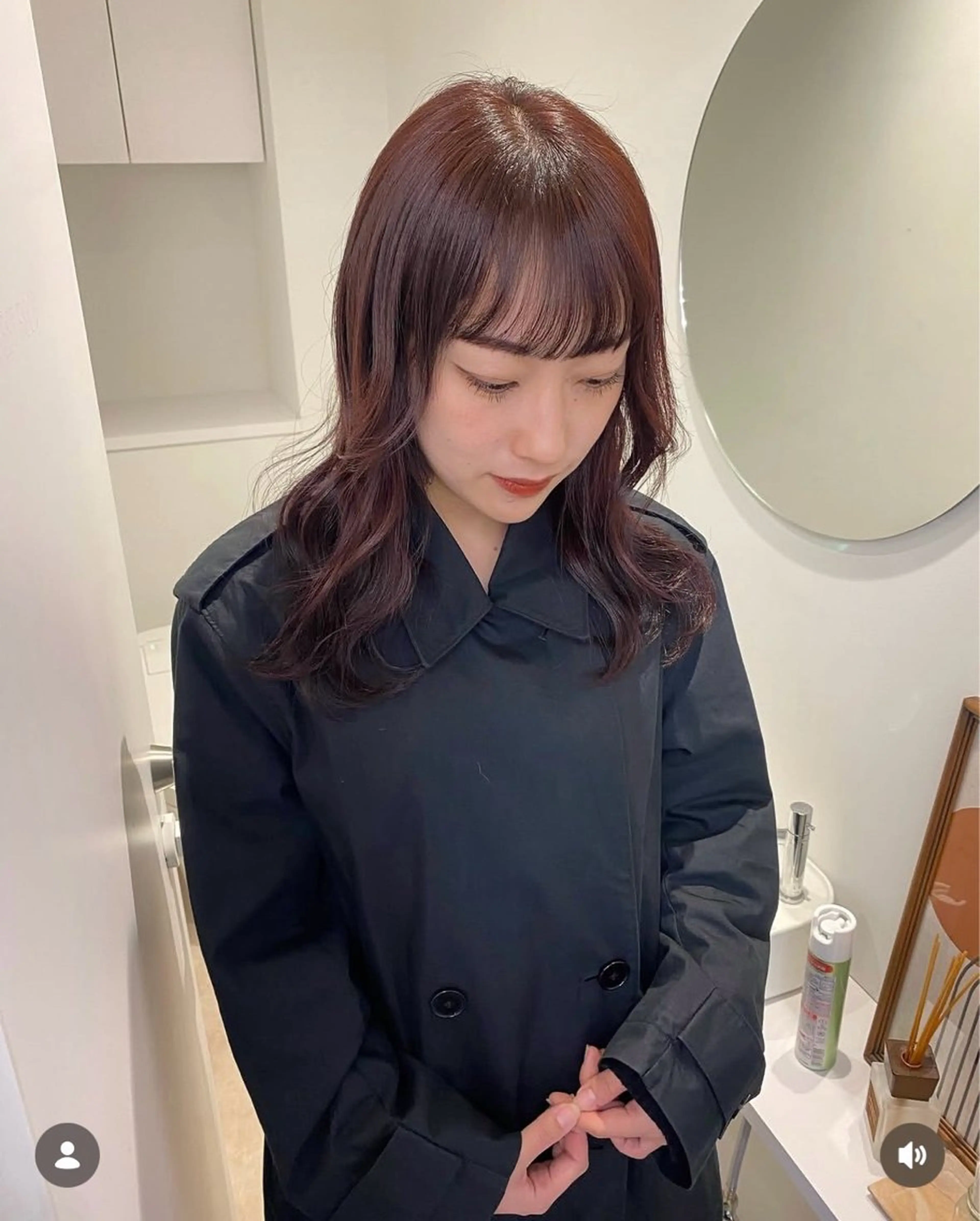 ミディアム カラー レッドカラー ヘアカラー 暖色カラー hinaka.のヘアスタイル