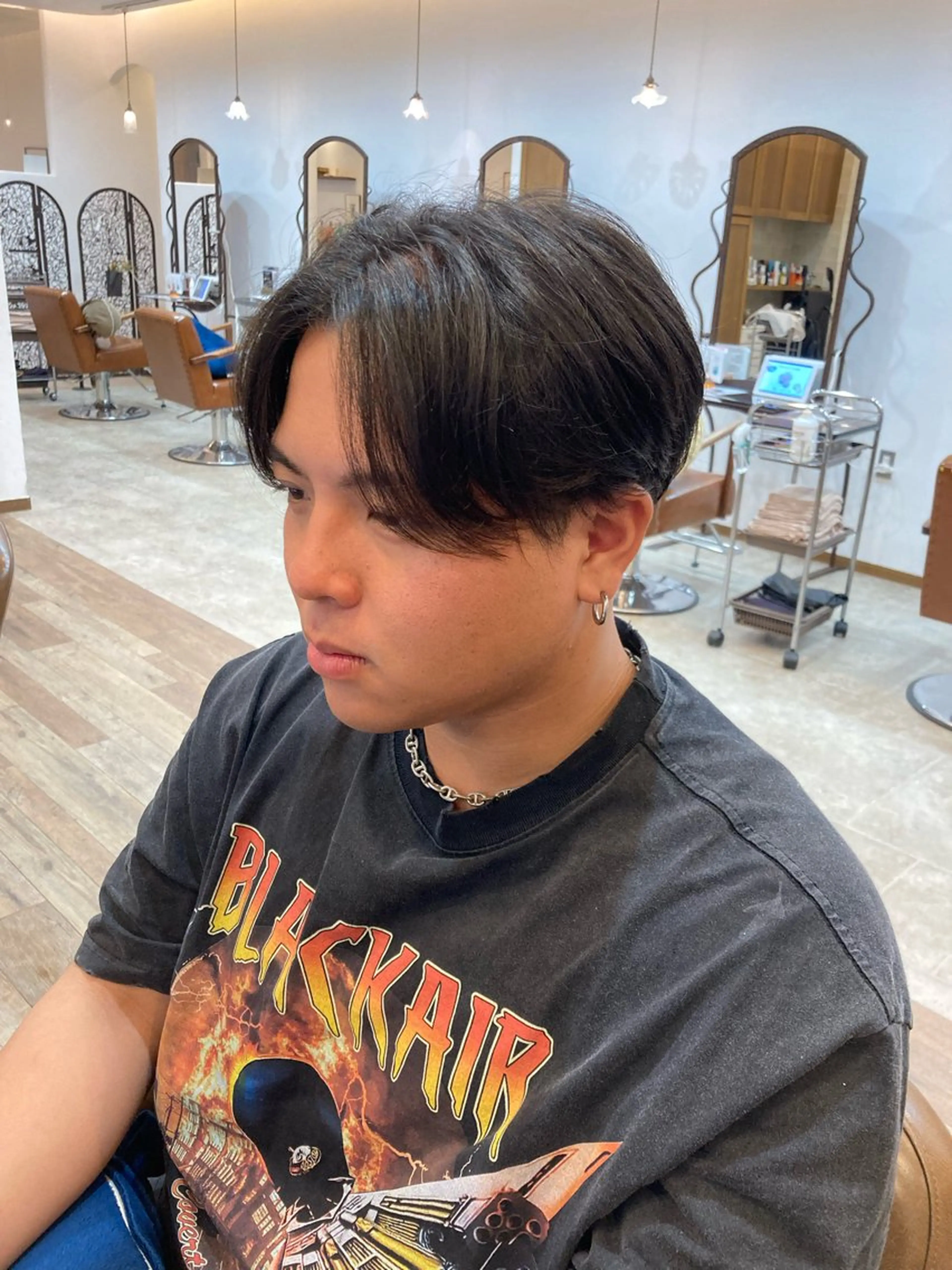 ミディアム パーマ メンズ カット特化型 美容師/栗本のヘアスタイル