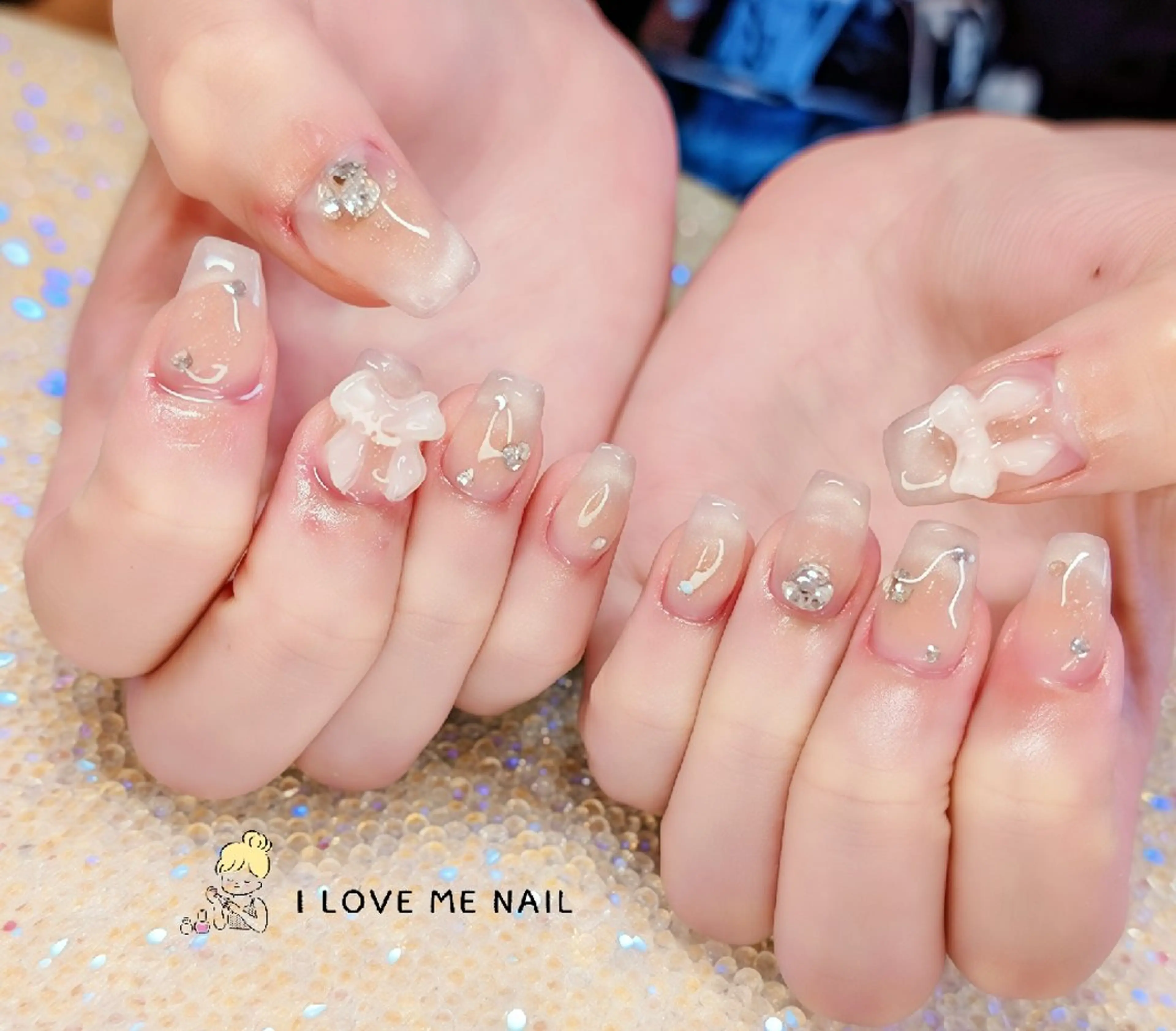 ネイル 長さ出し ハート 韓国ネイル マグネットネイル ニュアンスネイル ハンドネイル I LOVE ME NAIL.｡.:*♡のネイルデザイン