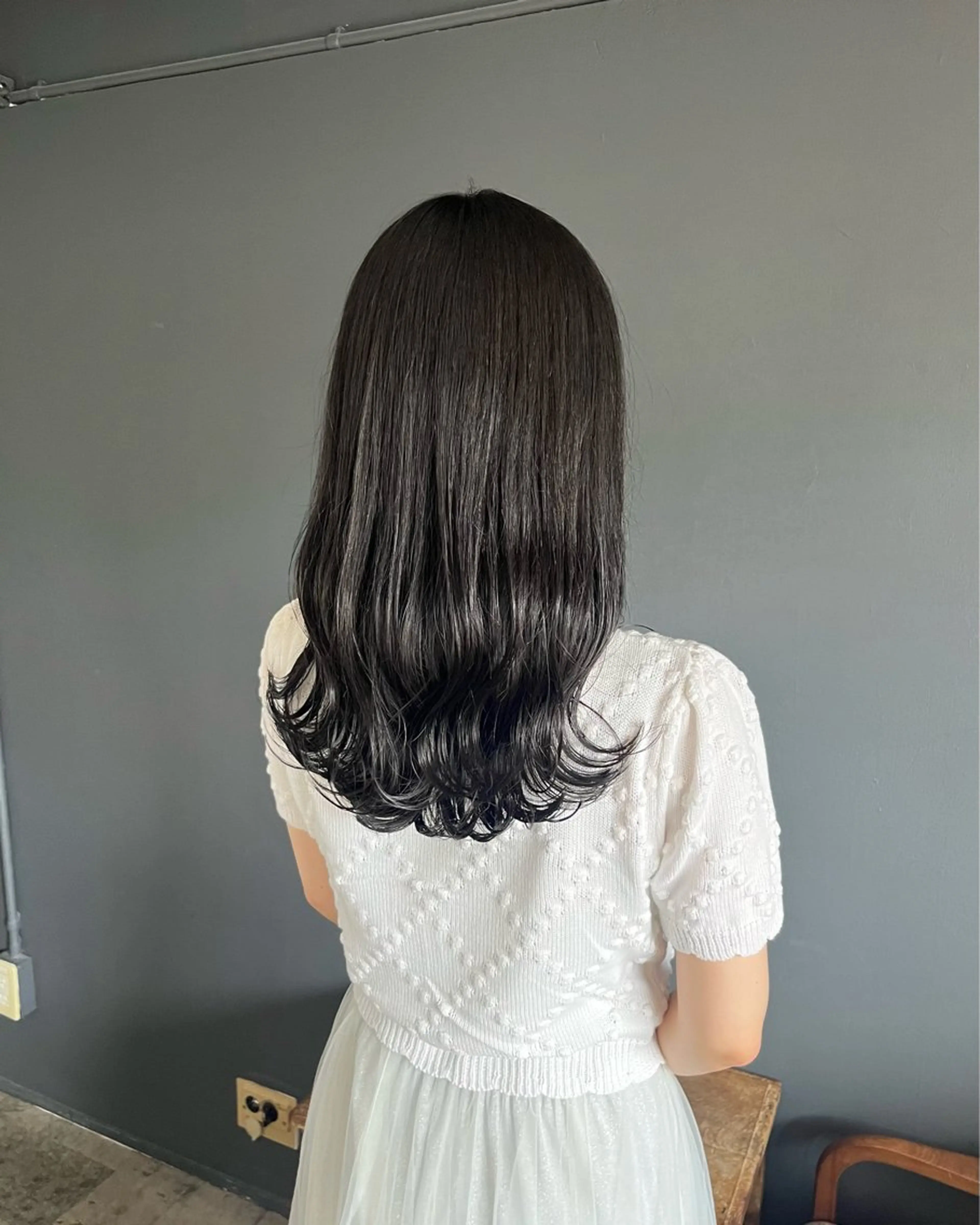 ロング カラー カット ヘアカラー 暗髪とオリーブ🌿 渡辺拓人のヘアスタイル