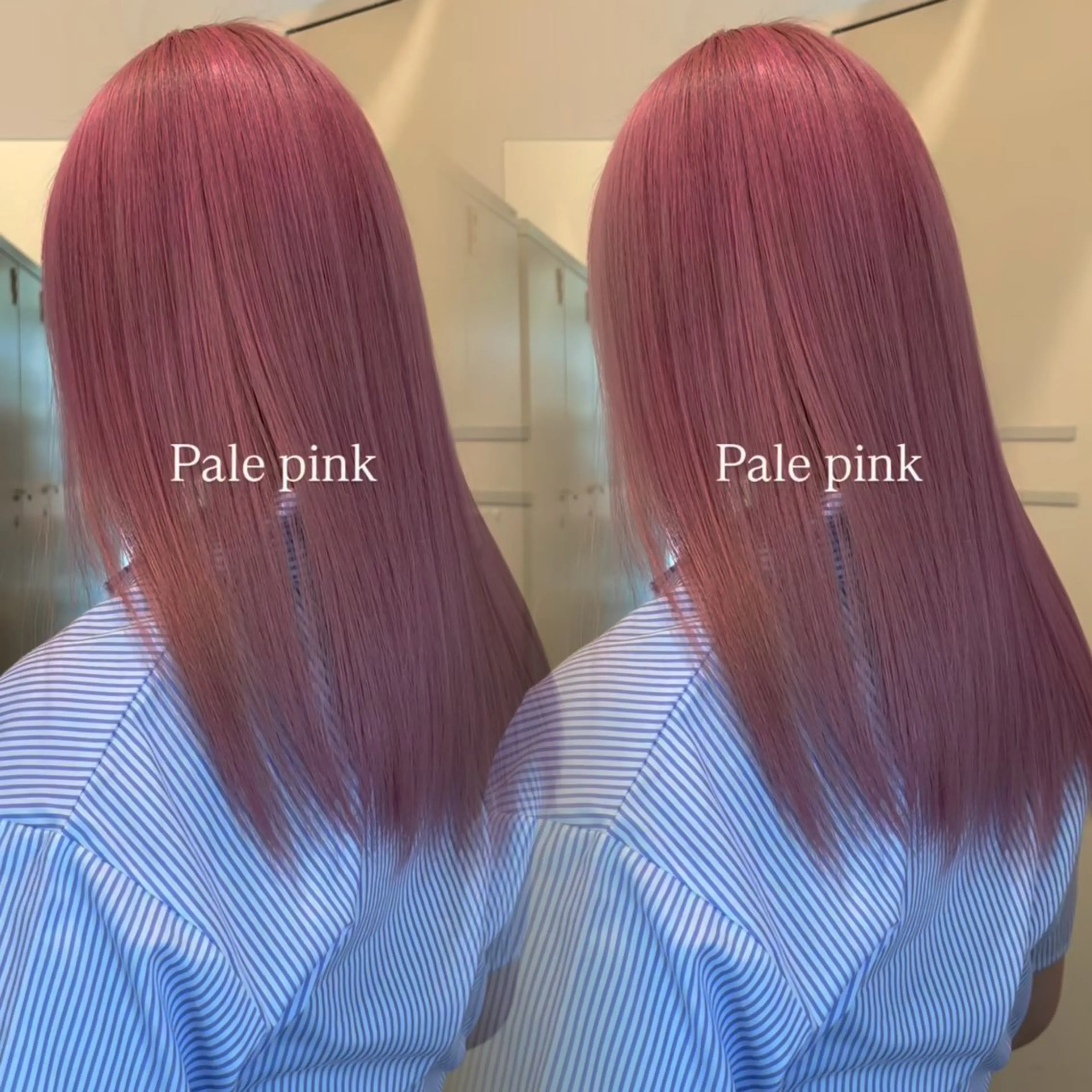 セミロング カラー ピンクカラー ヘアカラー ハイトーンカラー/エ クステ/デザインのヘアスタイル