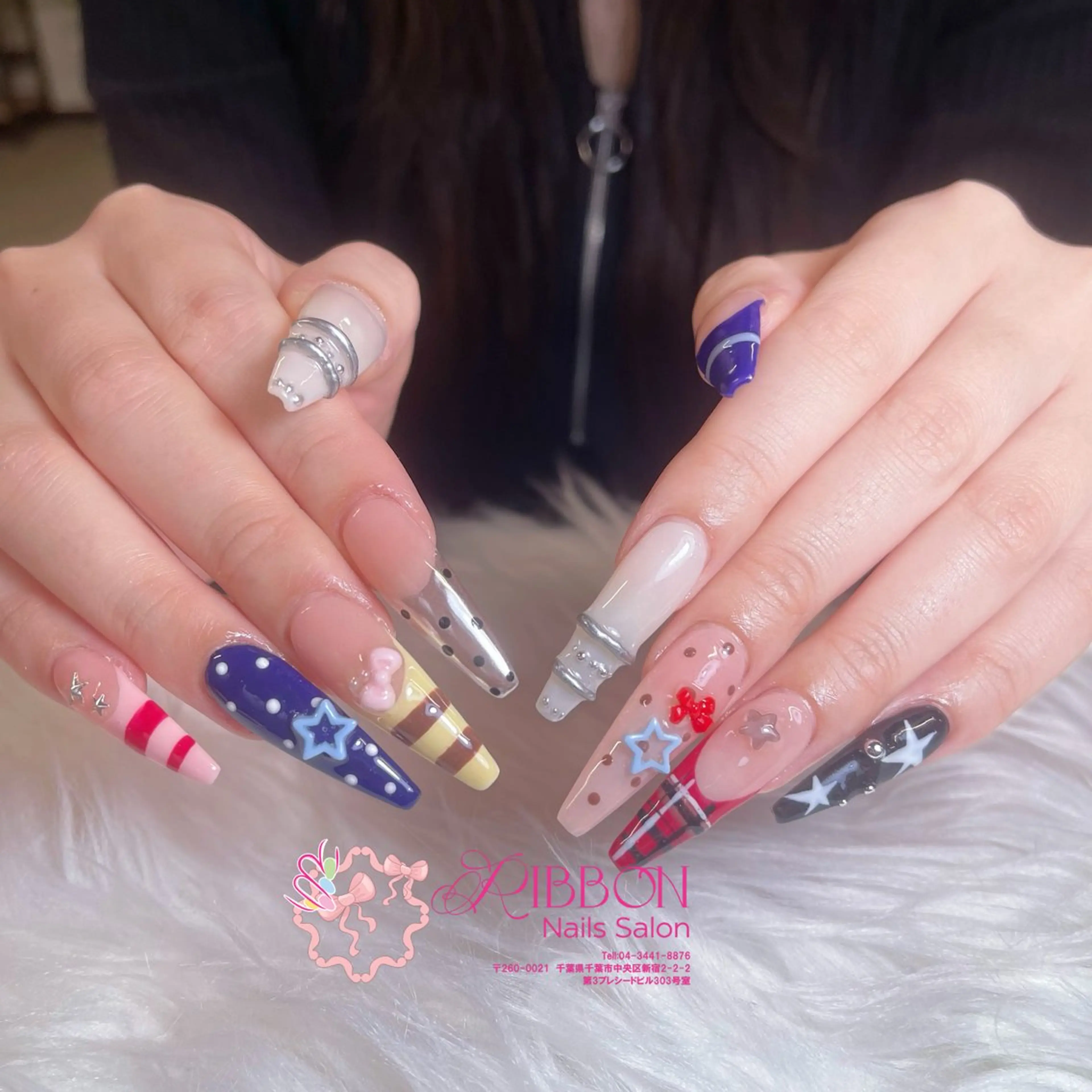 ネイル フレンチネイル ジェルネイル マグネットネイル 持ち込み ニュアンスネイル ハンドネイル Ribbonnail salonのネイルデザイン