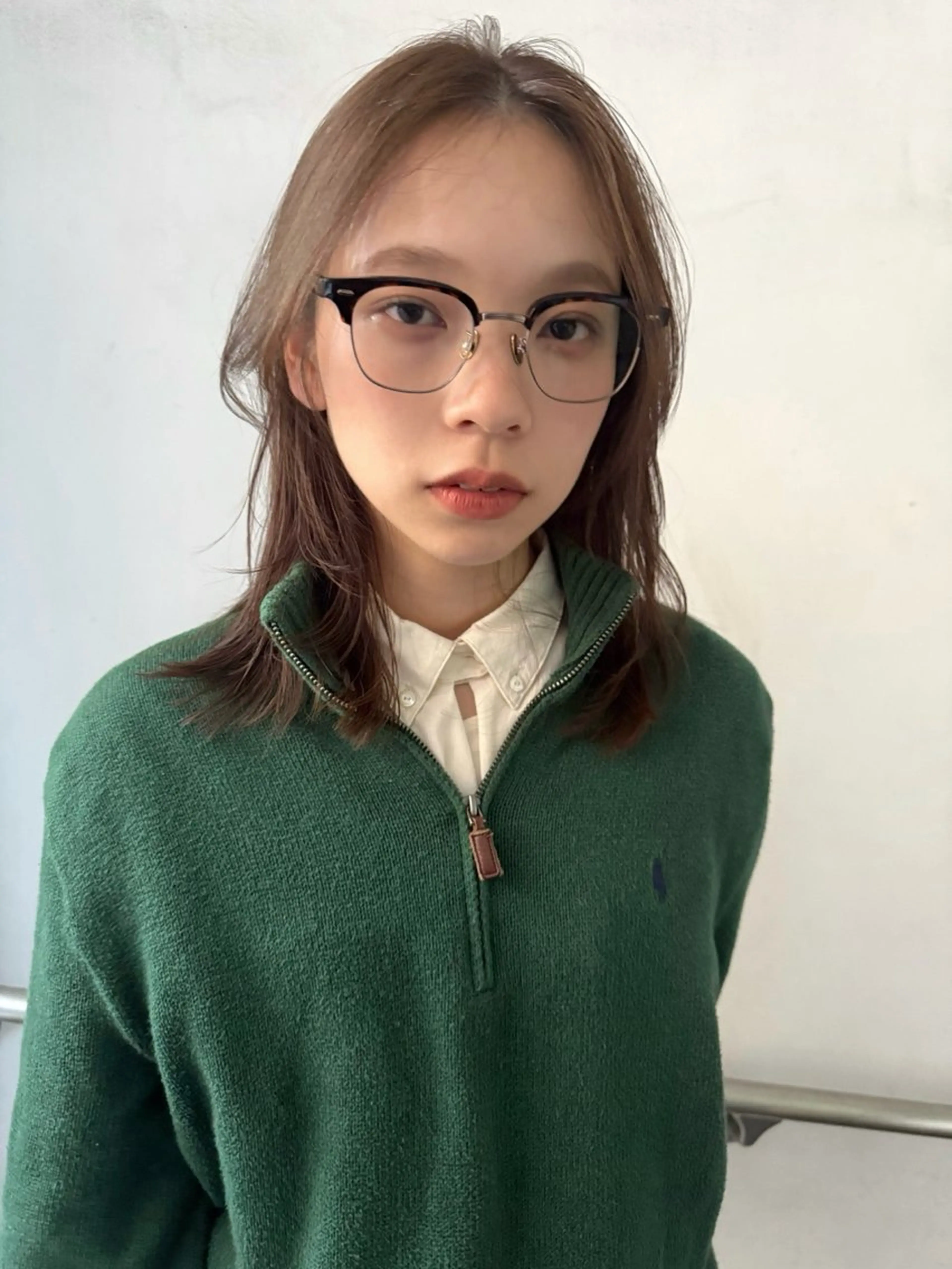 ミディアム カラー ベージュカラー オリーブベージュ カット ヘアカラー 森貴裕/ベージュ/ パーマ/オリーブのヘアスタイル