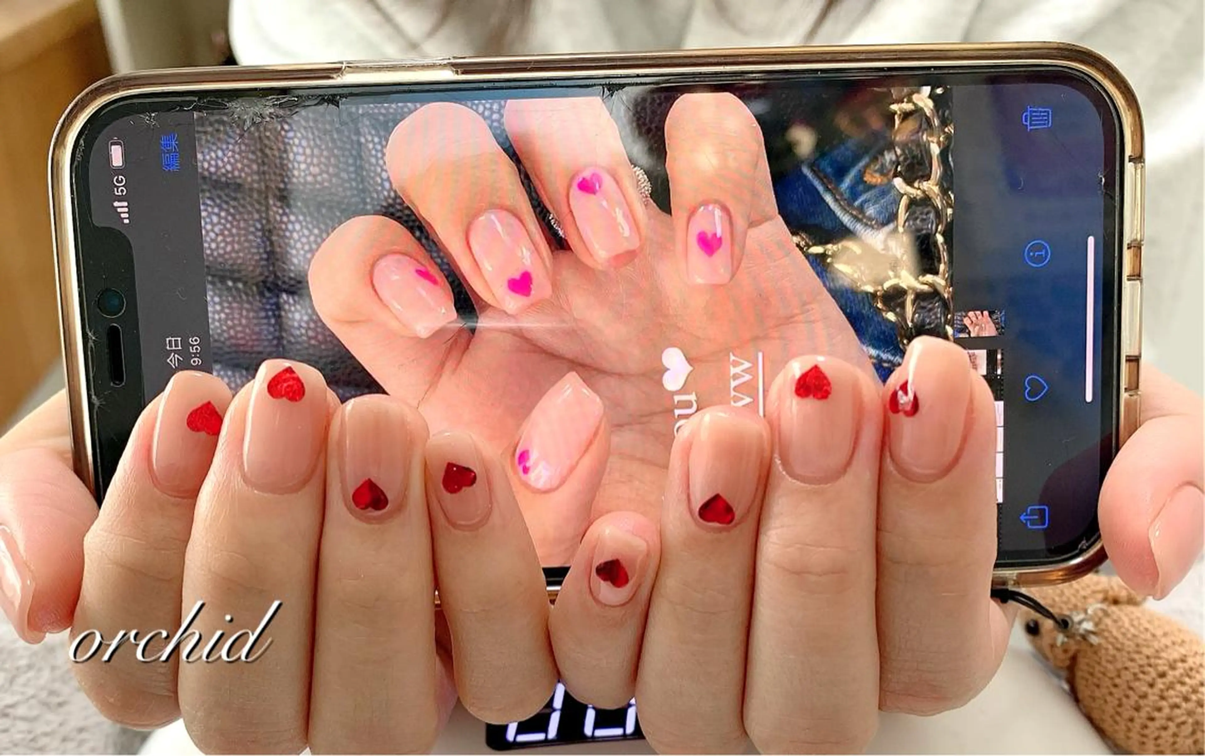 ネイル おそろいネイル orchid ♡オーキッドのネイルデザイン