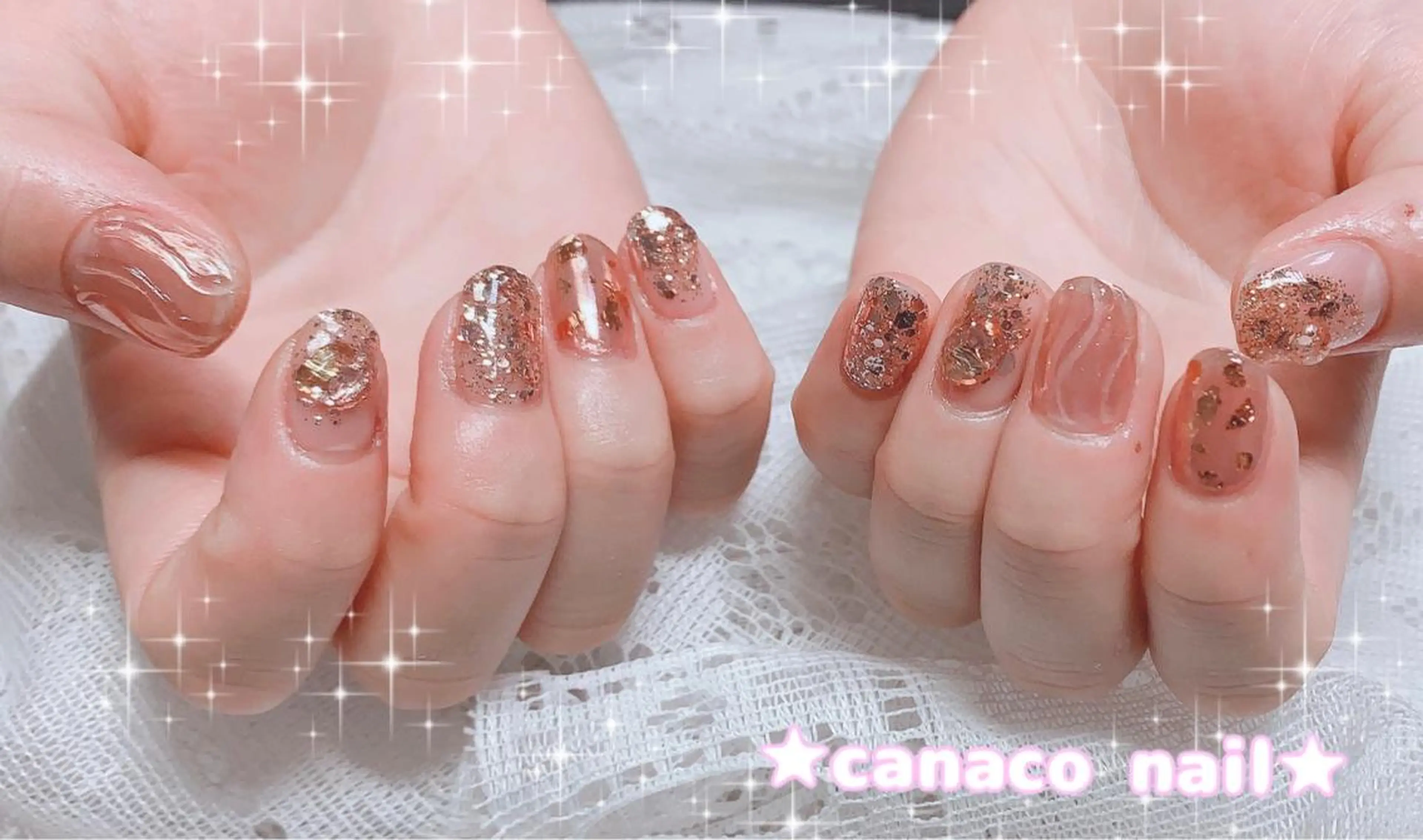 ネイル アートネイル ジェルネイル ゴールド ミラーネイル ニュアンスネイル ハンドネイル ハンドケア ベテランネイル cnc  nailのネイルデザイン