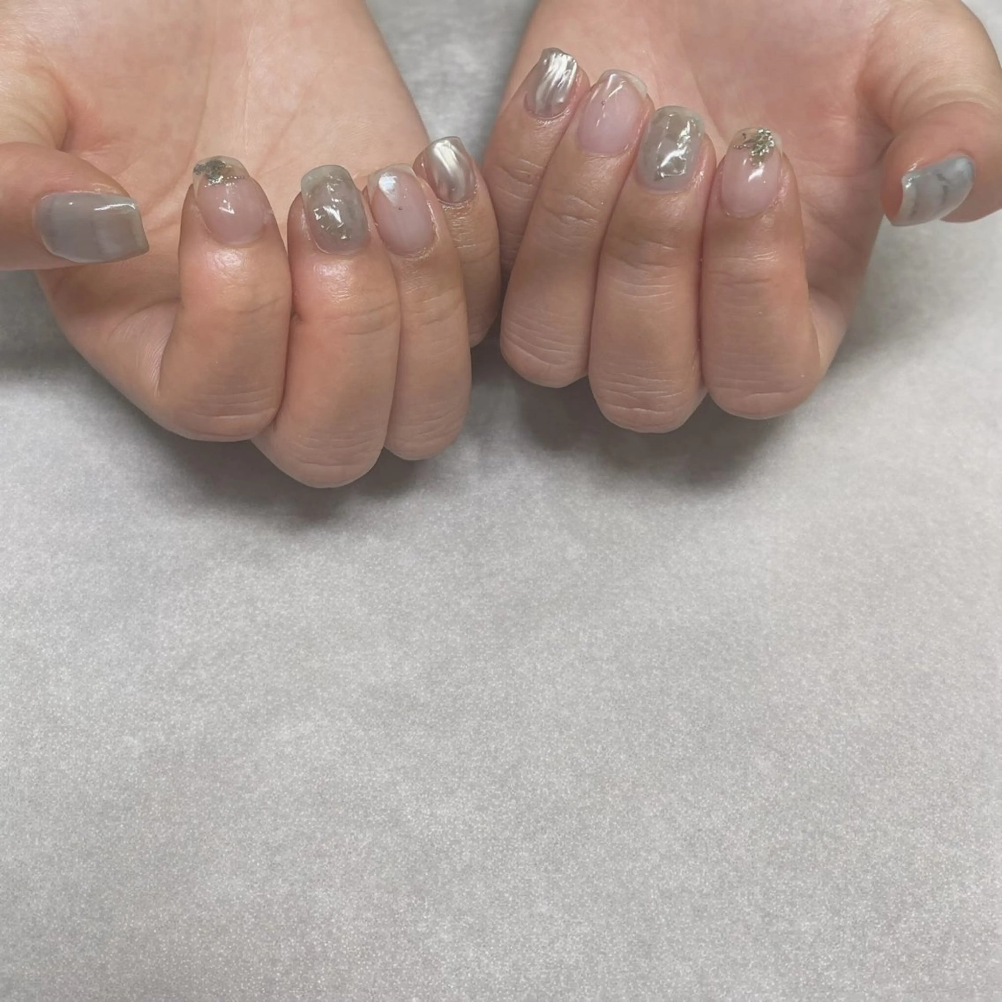 ネイル アートネイル 長さ出し ハンドネイル A85G ayakoのネイルデザイン