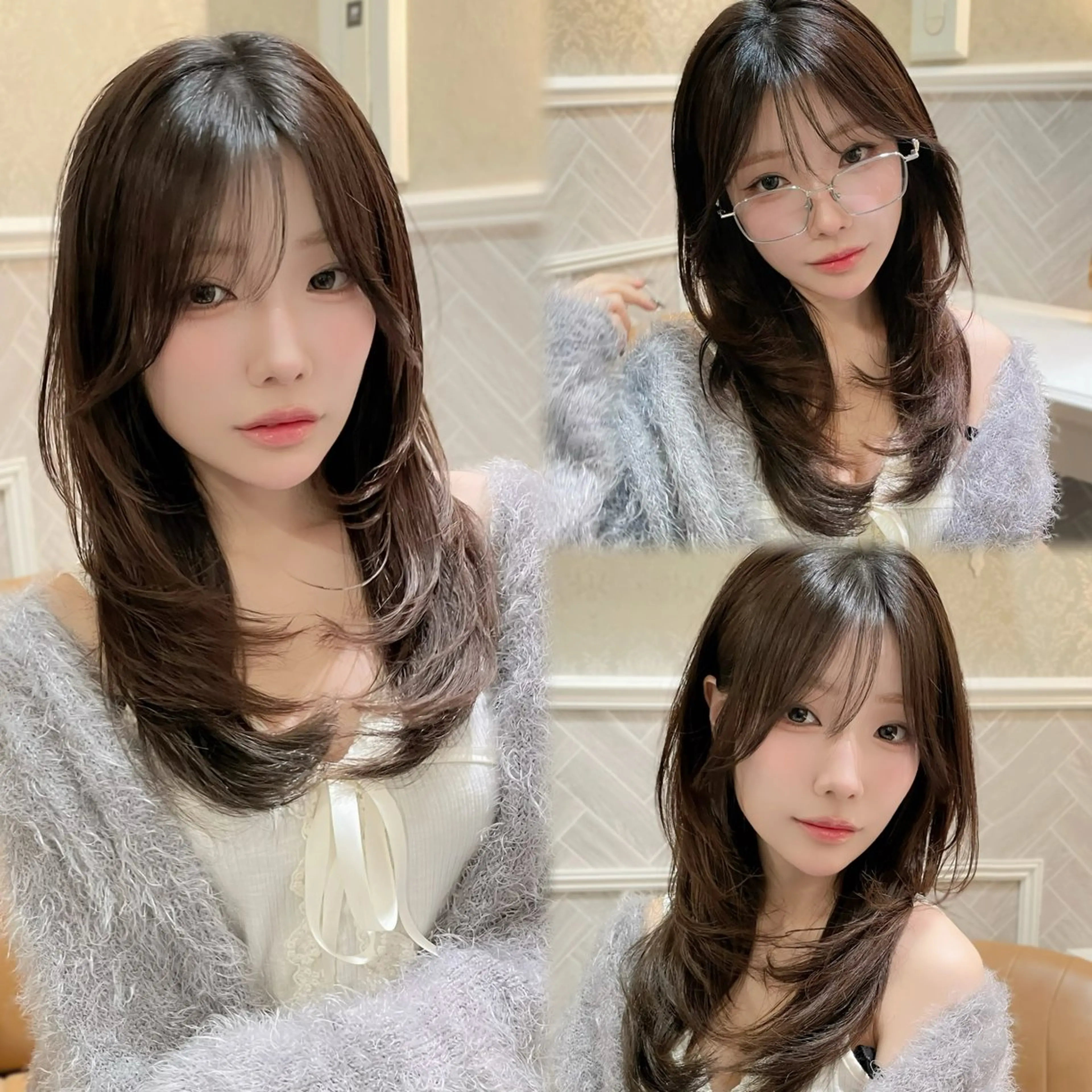 ミディアム 髪質改善 韓国風ヘア レイヤーカット 縮毛矯正 酸性ストレート カット ヘアカラー トリートメント 美髪縮毛矯正🩶 髪質改善/Shinaのヘアスタイル