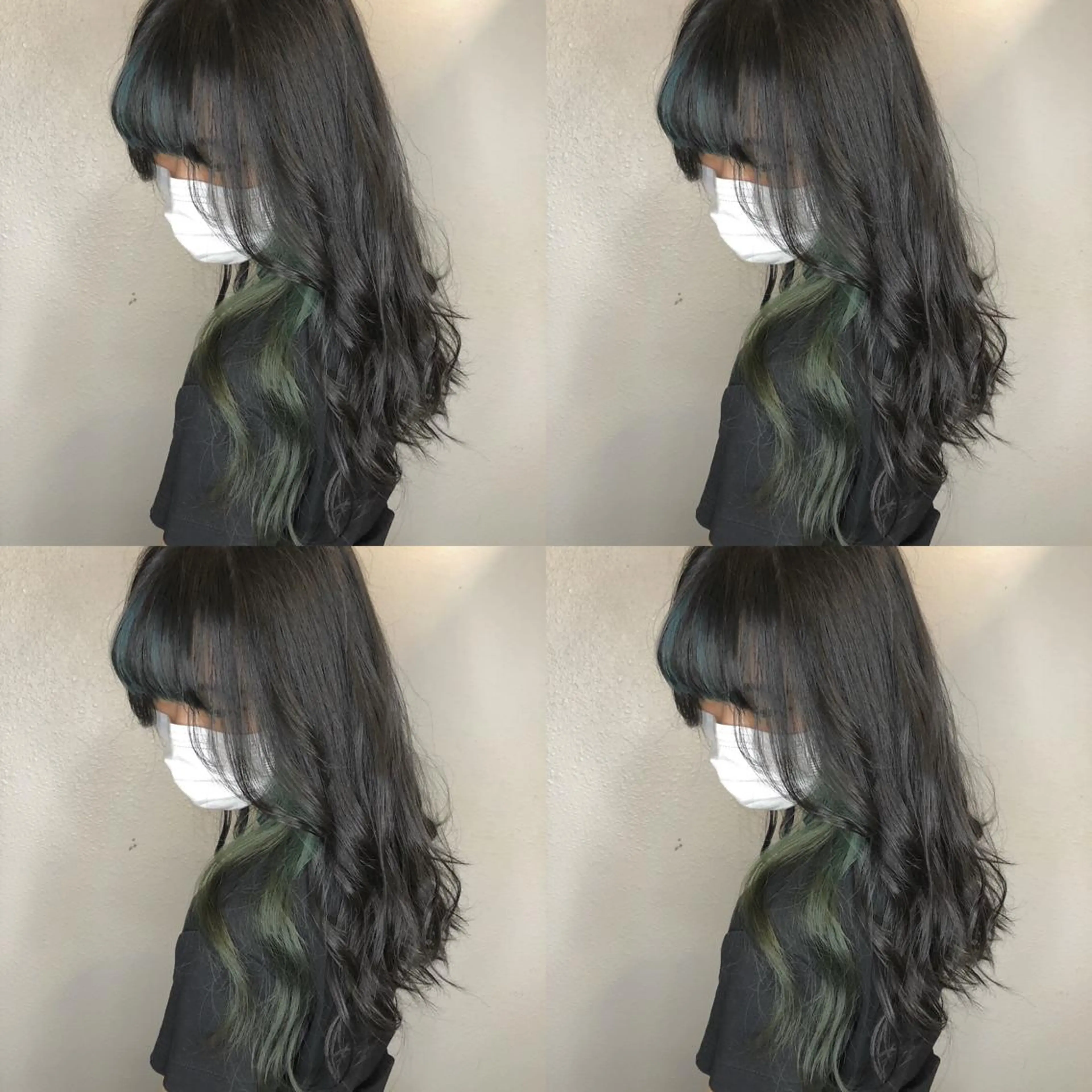 セミロング カラー ブリーチ インナーカラー あさだ しゅうたろうのヘアスタイル