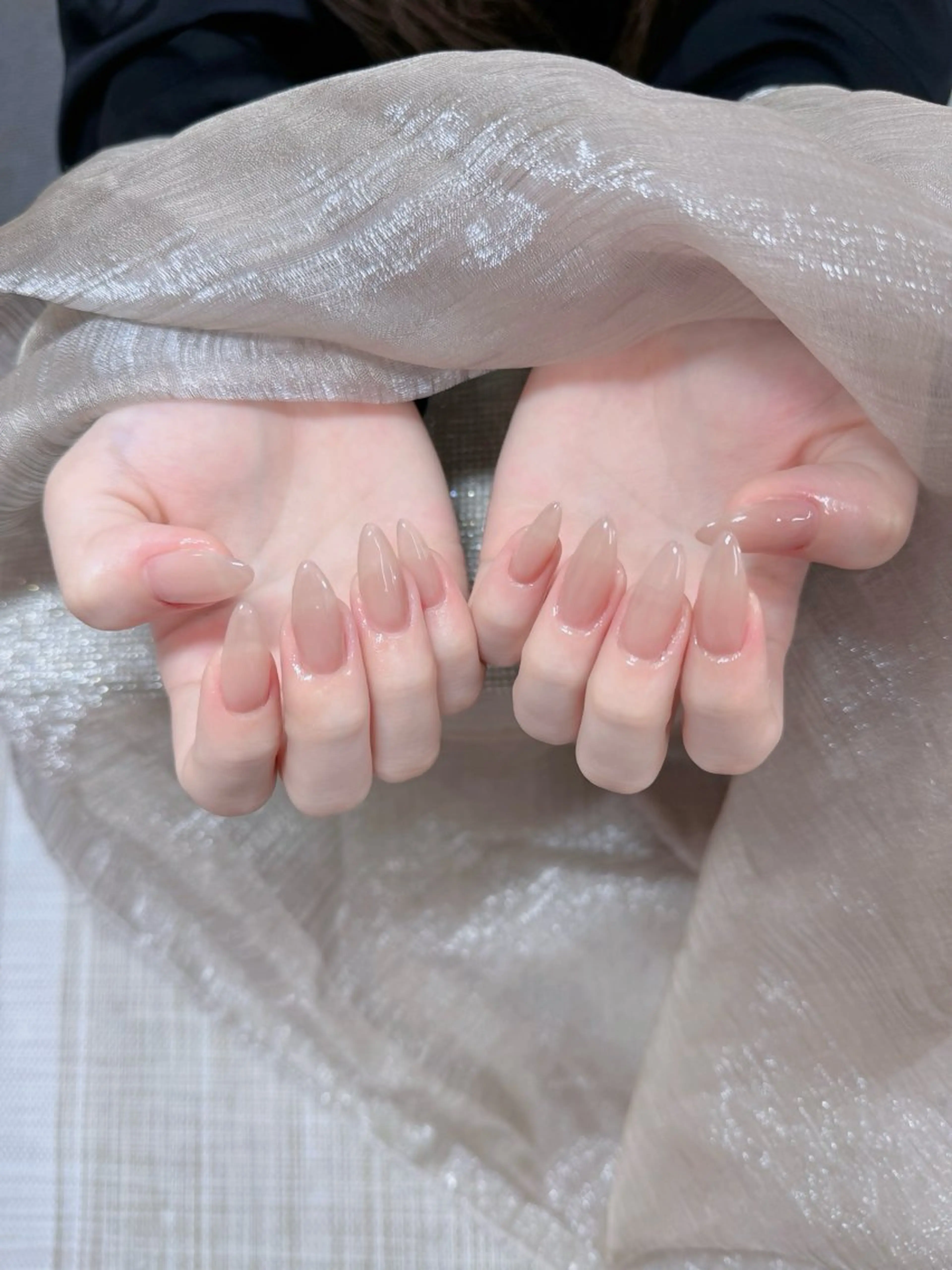 ネイル フレンチネイル ジェルネイル ガラスフレンチ ハロウィン ハート ハンドネイル H.baby Nail Salonのネイルデザイン