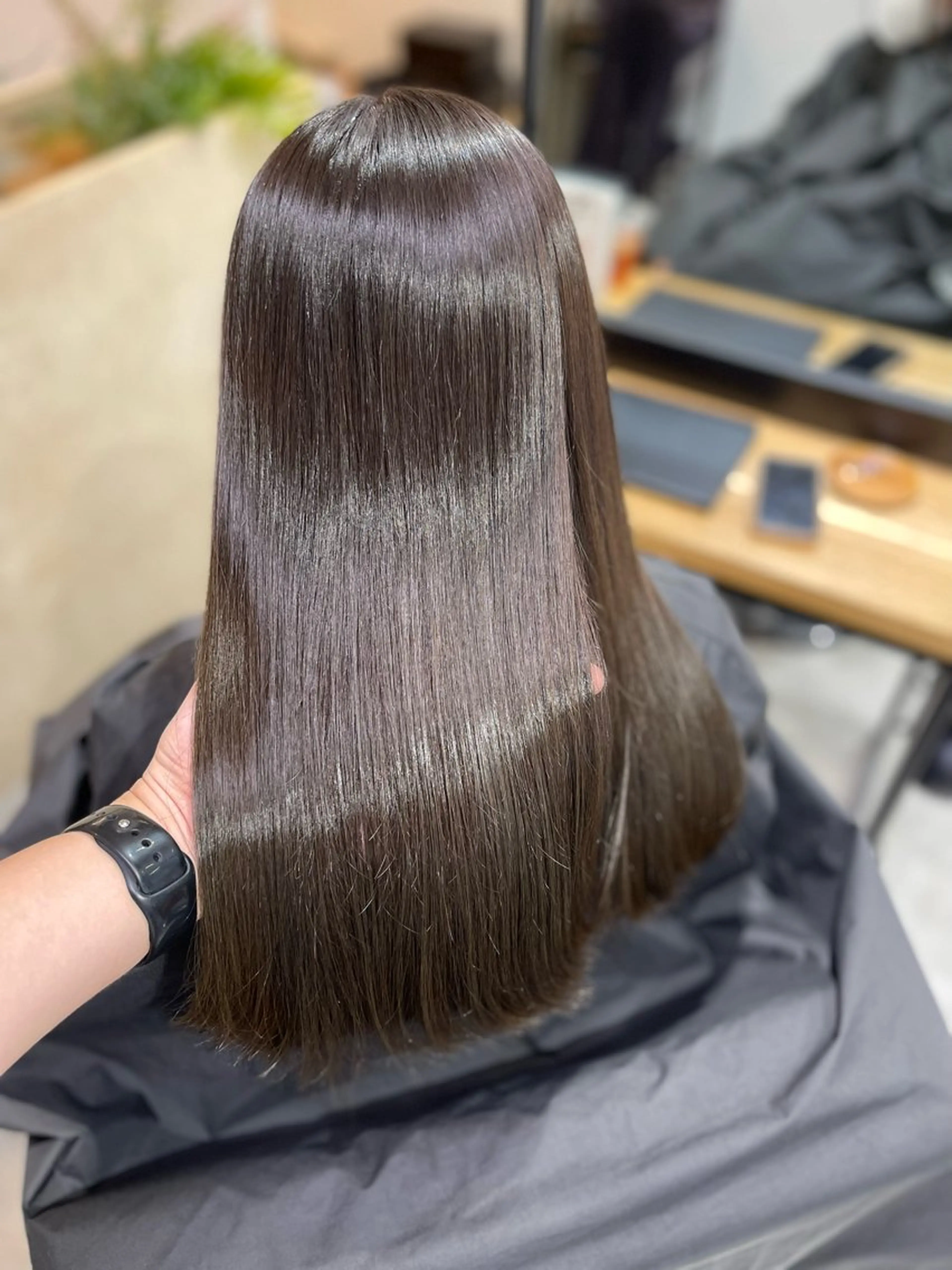 セミロング カラー アッシュ アッシュブラウン ブラウンカラー ハイトーンカラー ヘアカラー 髪質改善/堀江 ケアカラーtoshiのヘアスタイル