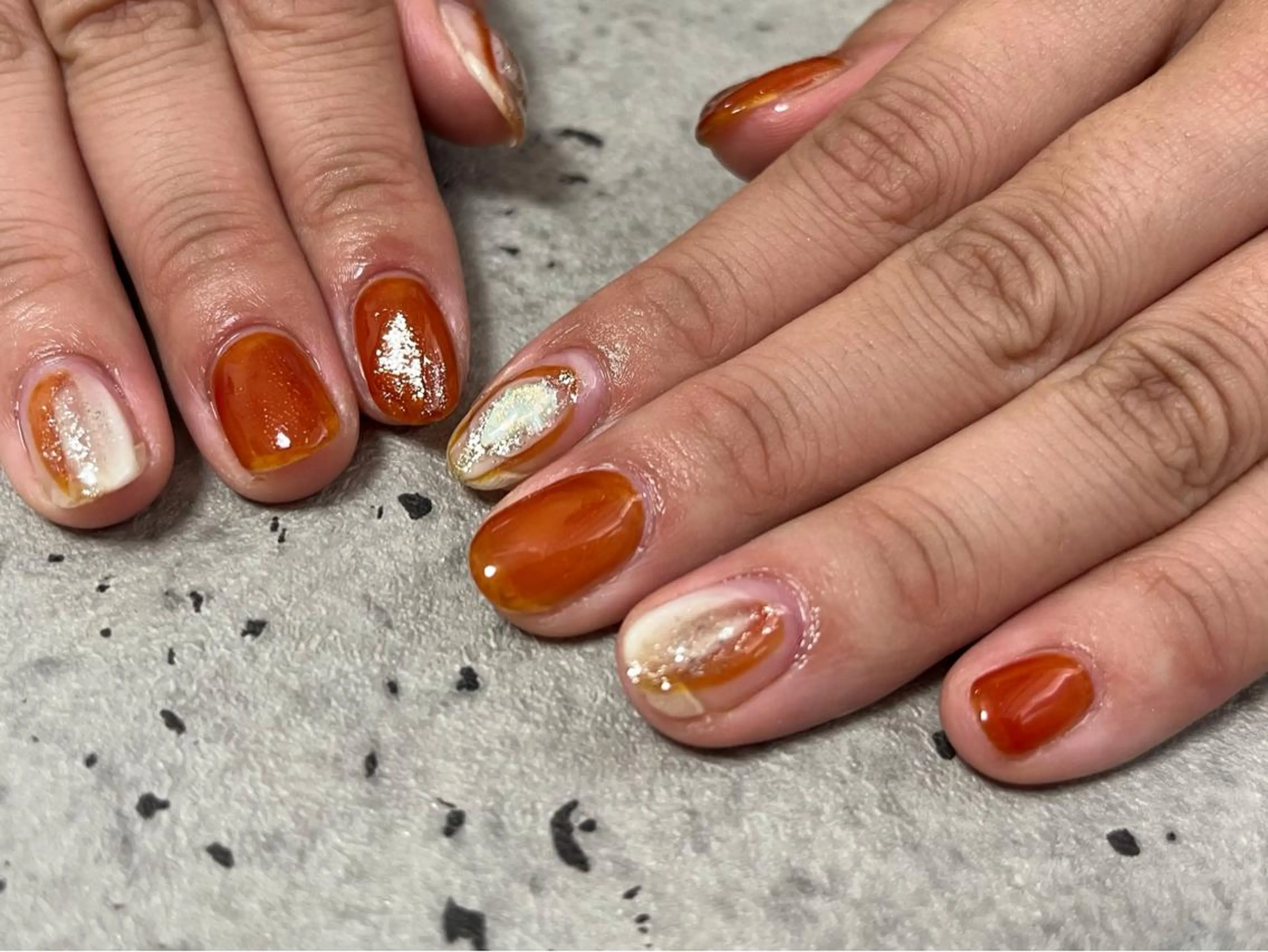 ネイル オーロラネイル フラワーネイル フットネイル フレンチネイル ジェルネイル mogunail &blowのネイルデザイン