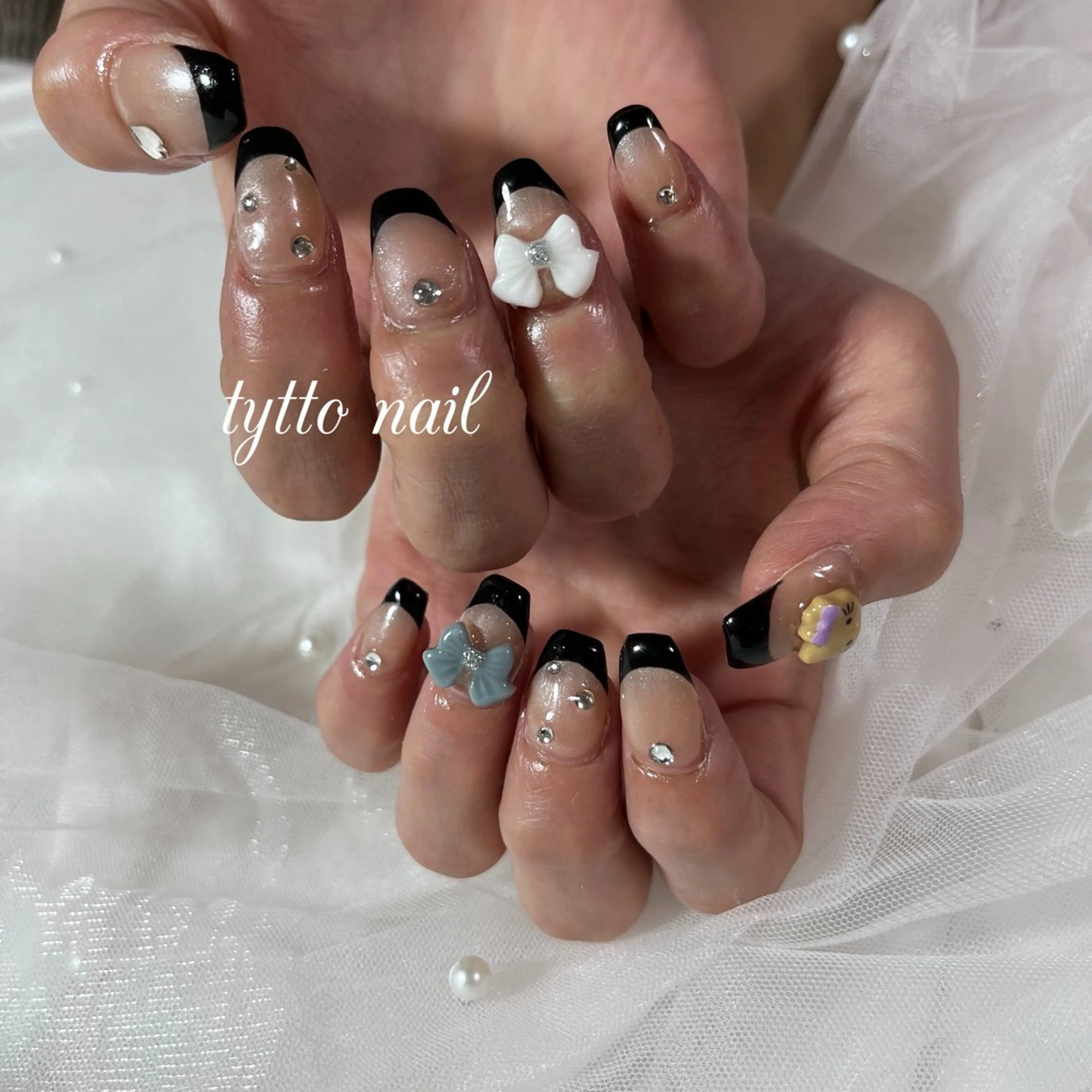 ネイル アートネイル フレンチネイル 韓国ネイル ラメ(グリッター) オフィスネイル ハンドネイル tytto nail ❤︎‪‪eri‪‪のネイルデザイン