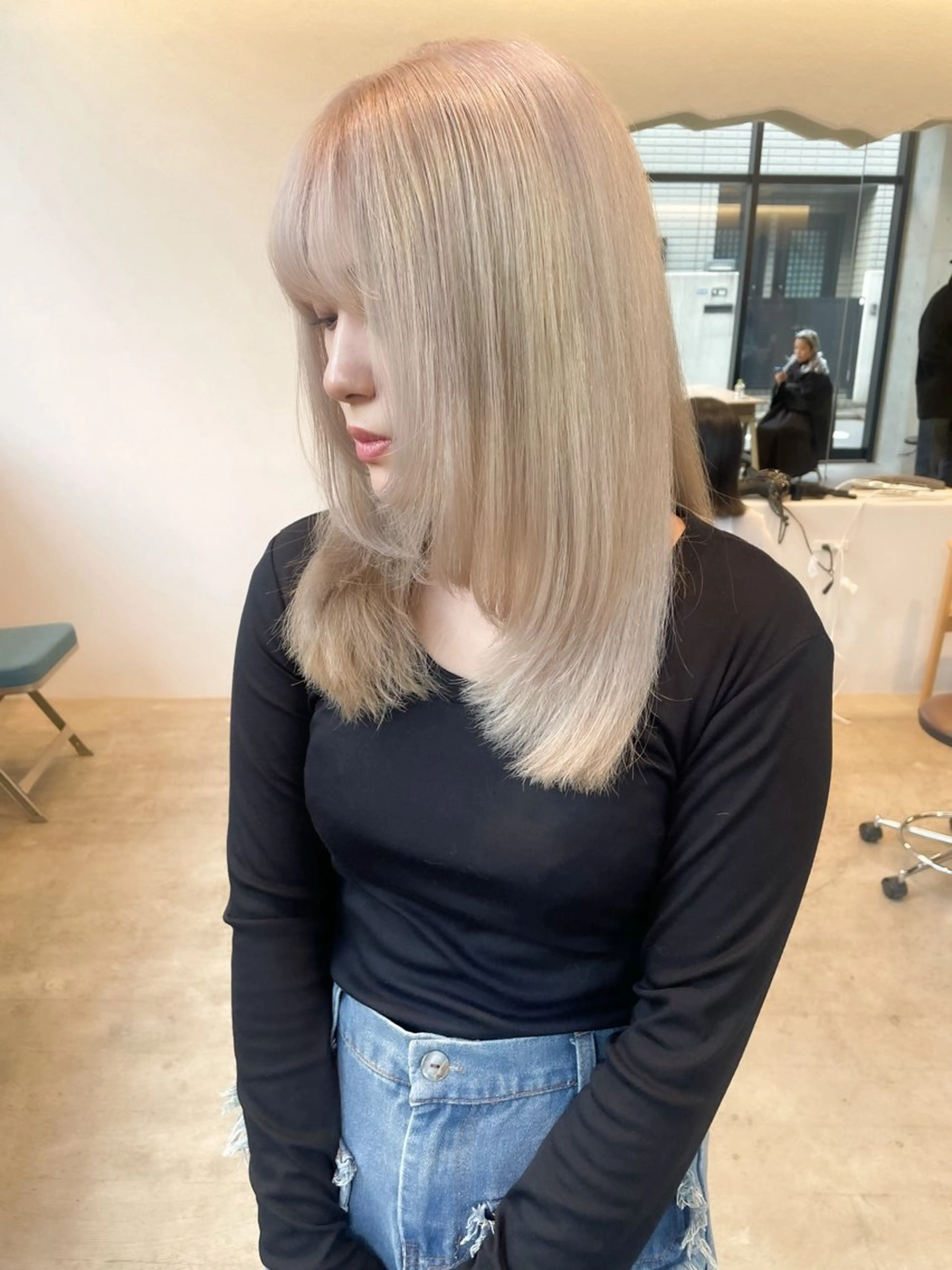 ミディアム カラー ヘアアレンジ ミニボブ/ブリーチ 🌈MISATOのヘアスタイル