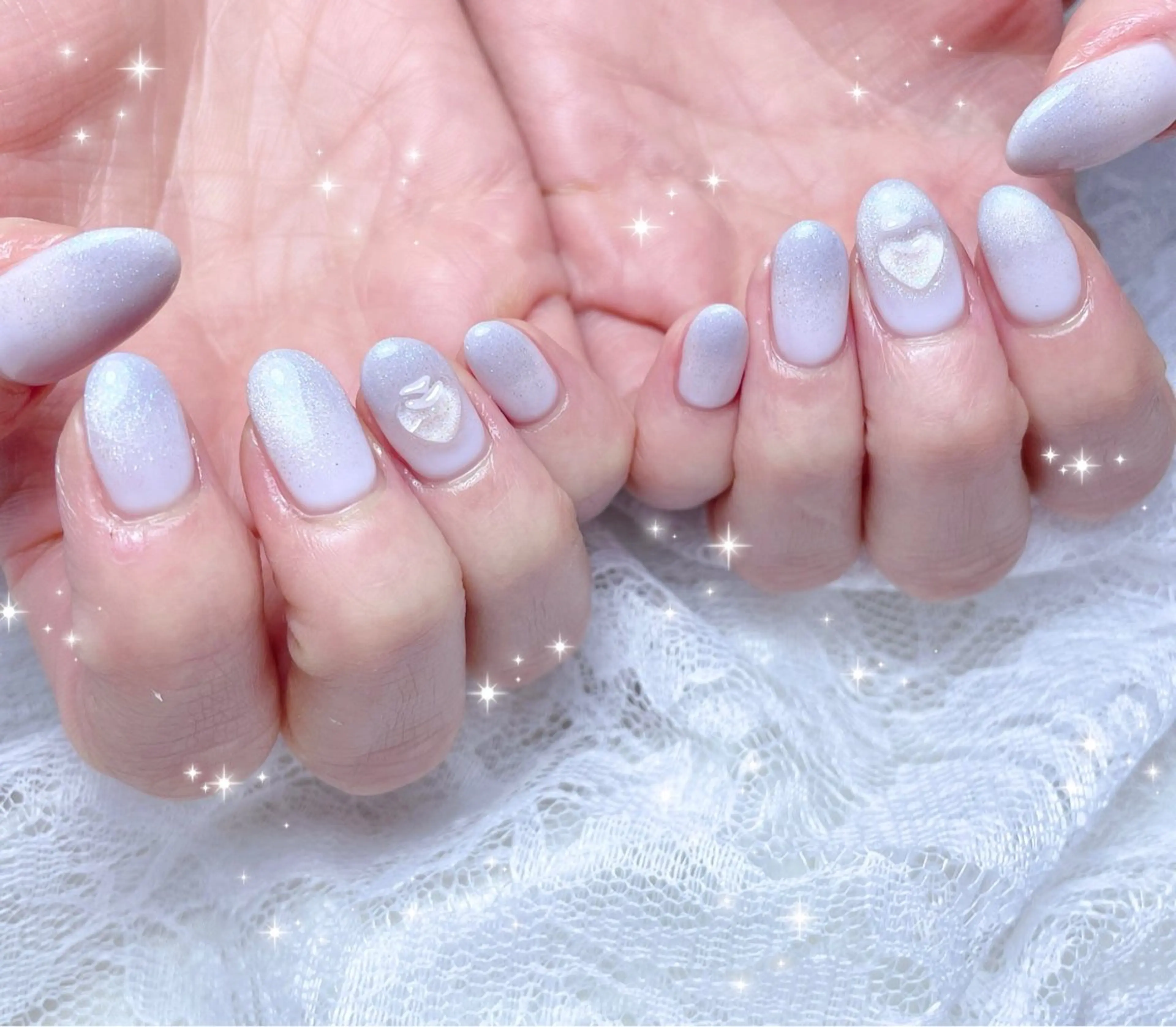 ネイル ブルー マグネットネイル ハンドネイル FLARE NAIL フレアネイルのネイルデザイン