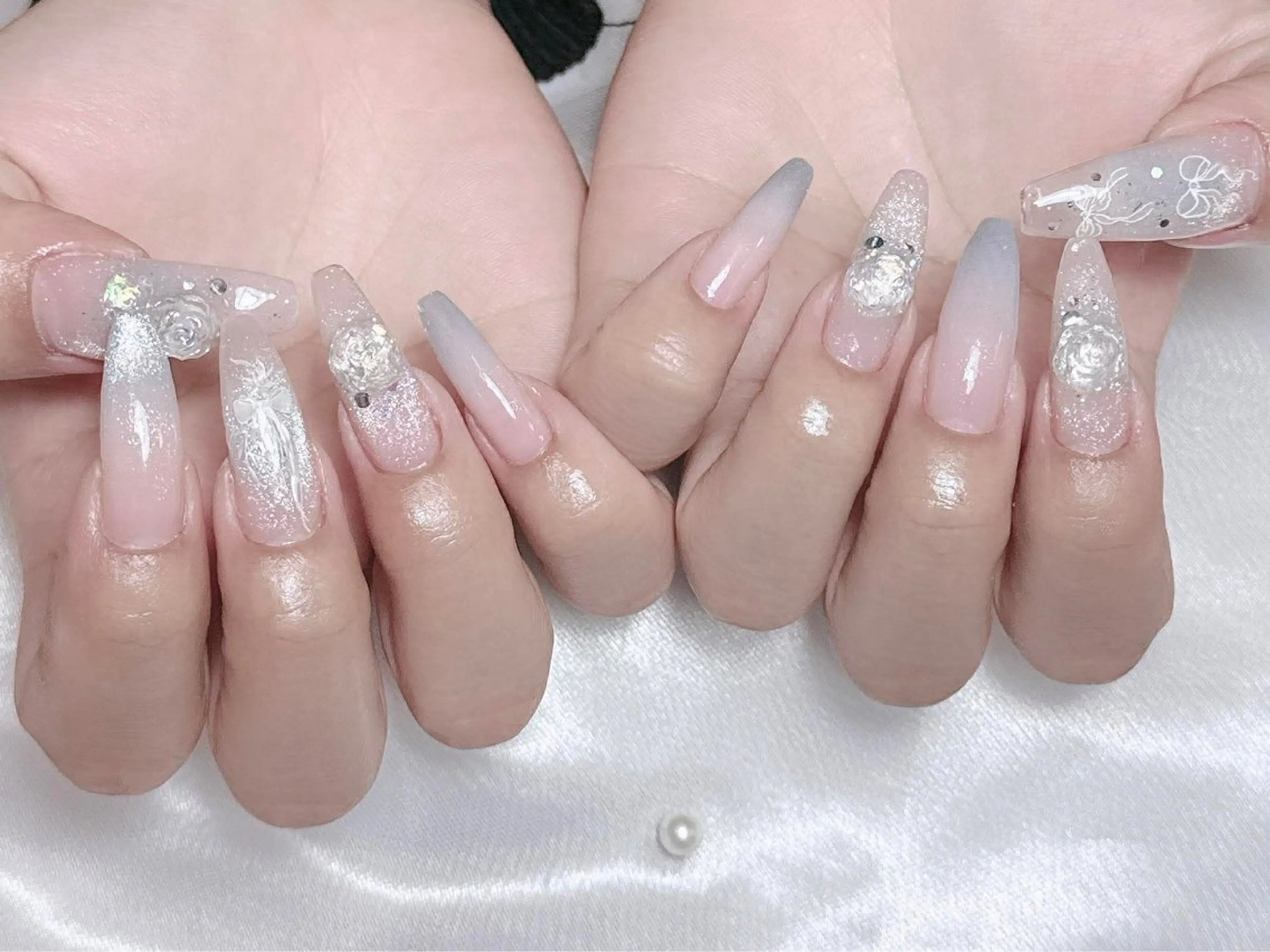 ネイル チークネイル フレンチネイル グラデーション マグネットネイル ミラーネイル ハンドネイル sorako nailのネイルデザイン