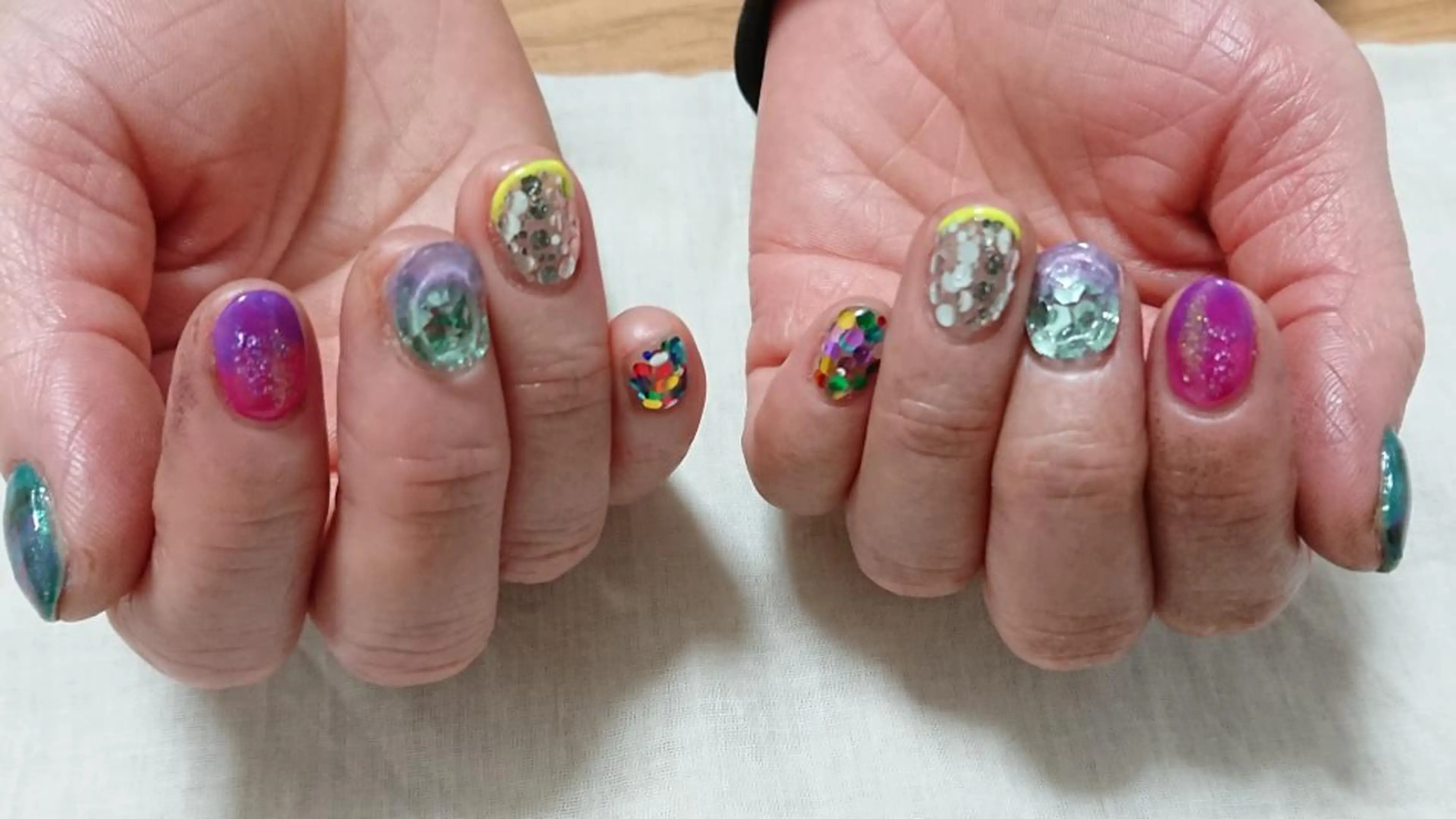 ネイル 持ち込み ニュアンスネイル ハンドネイル shellnail さなえのネイルデザイン