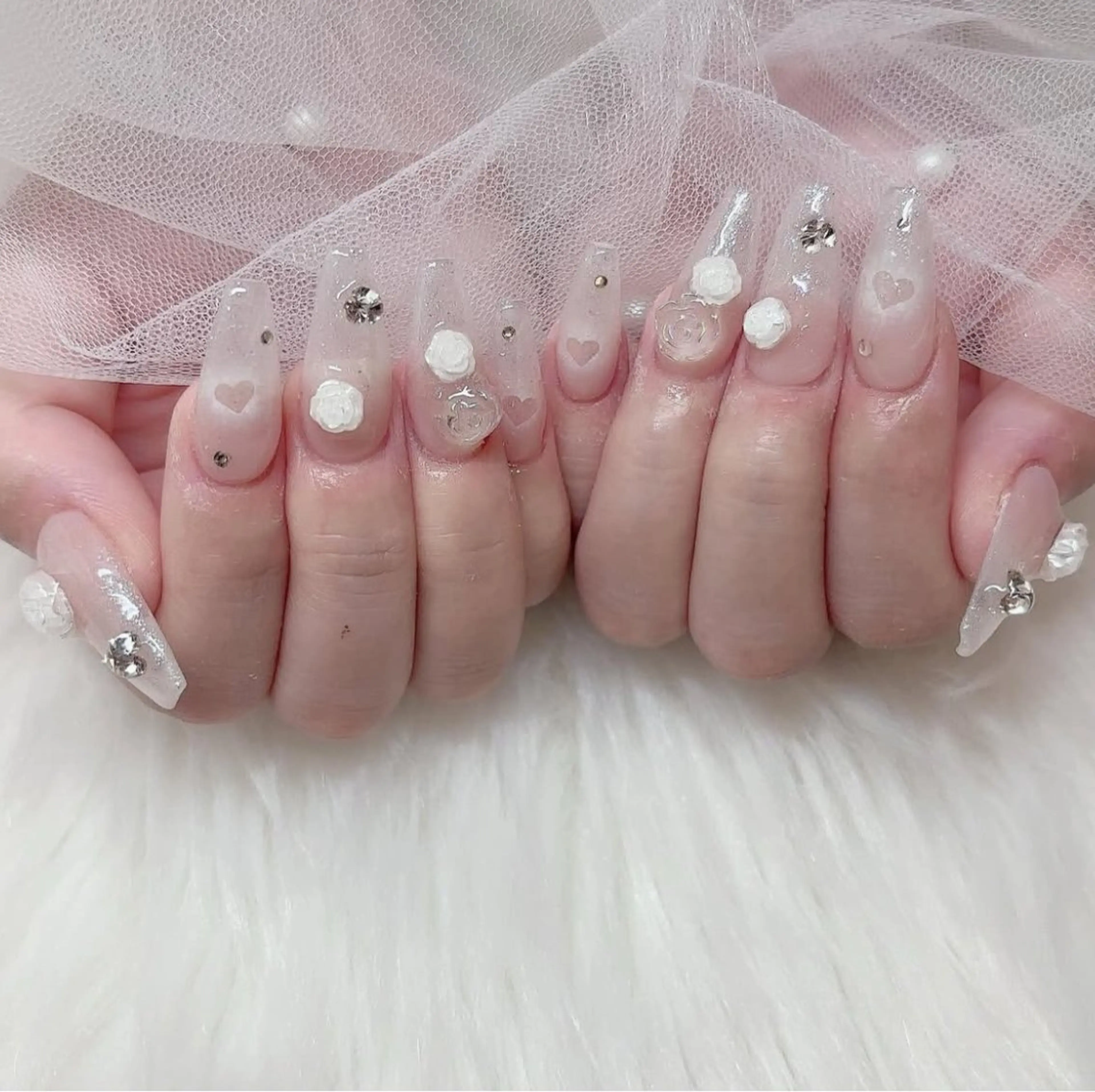 ネイル アートネイル ジェルネイル キラキラネイル ミラーネイル ピンク ハンドネイル Ryunail所属・Ryu Nail NekoChanのネイルデザイン